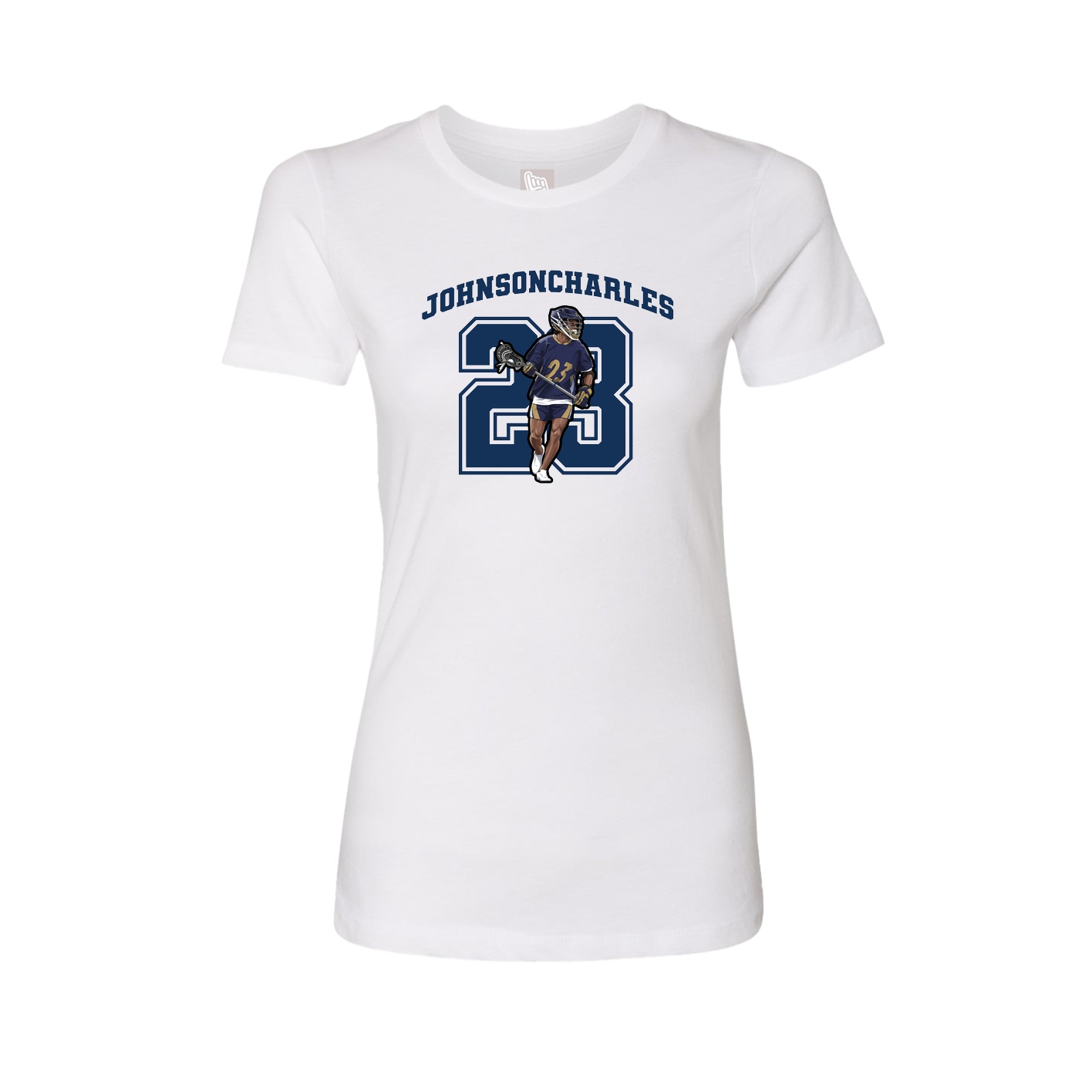 Fitted Women's Tee — Number in White