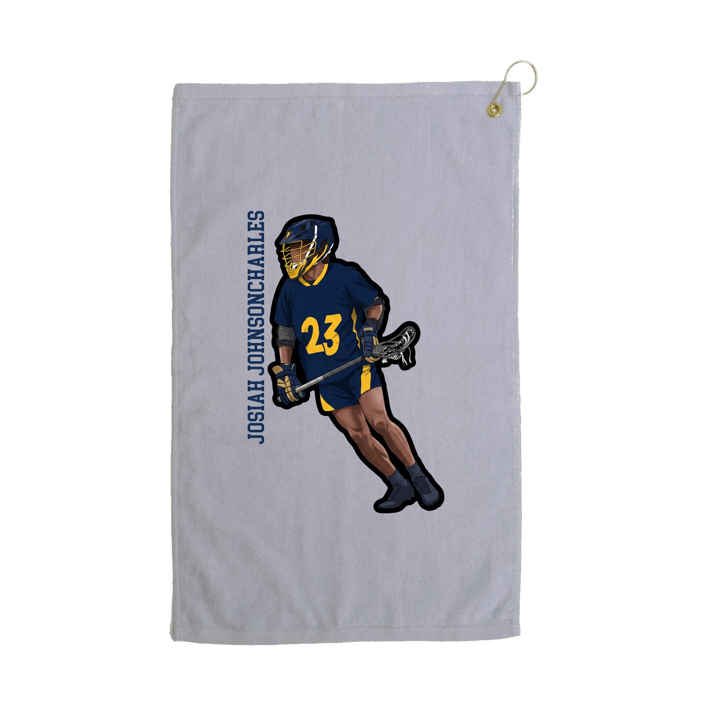 Golf Towel — Name Vertical in Grey