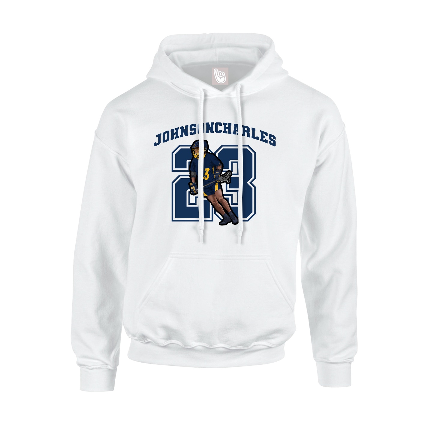 Youth Hoodie — Number in White