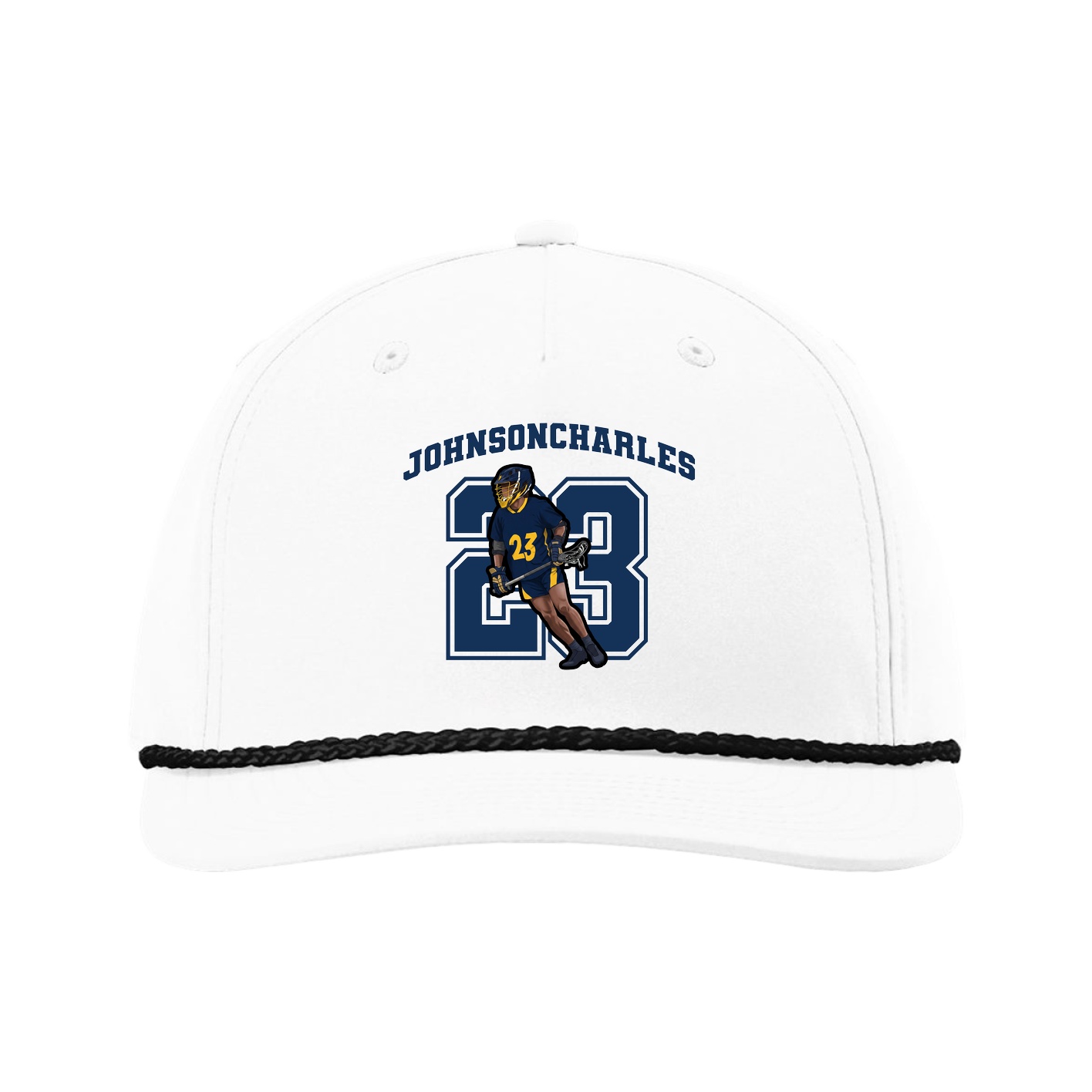 Five-Panel Classic Rope Cap — Number in White