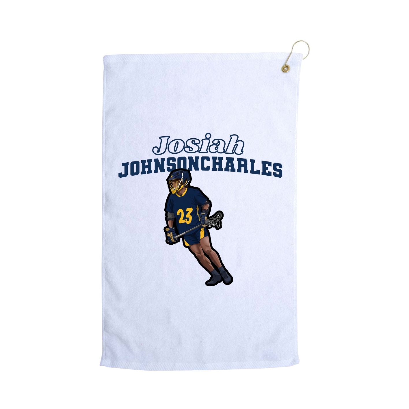 Golf Towel — Name Arch in White