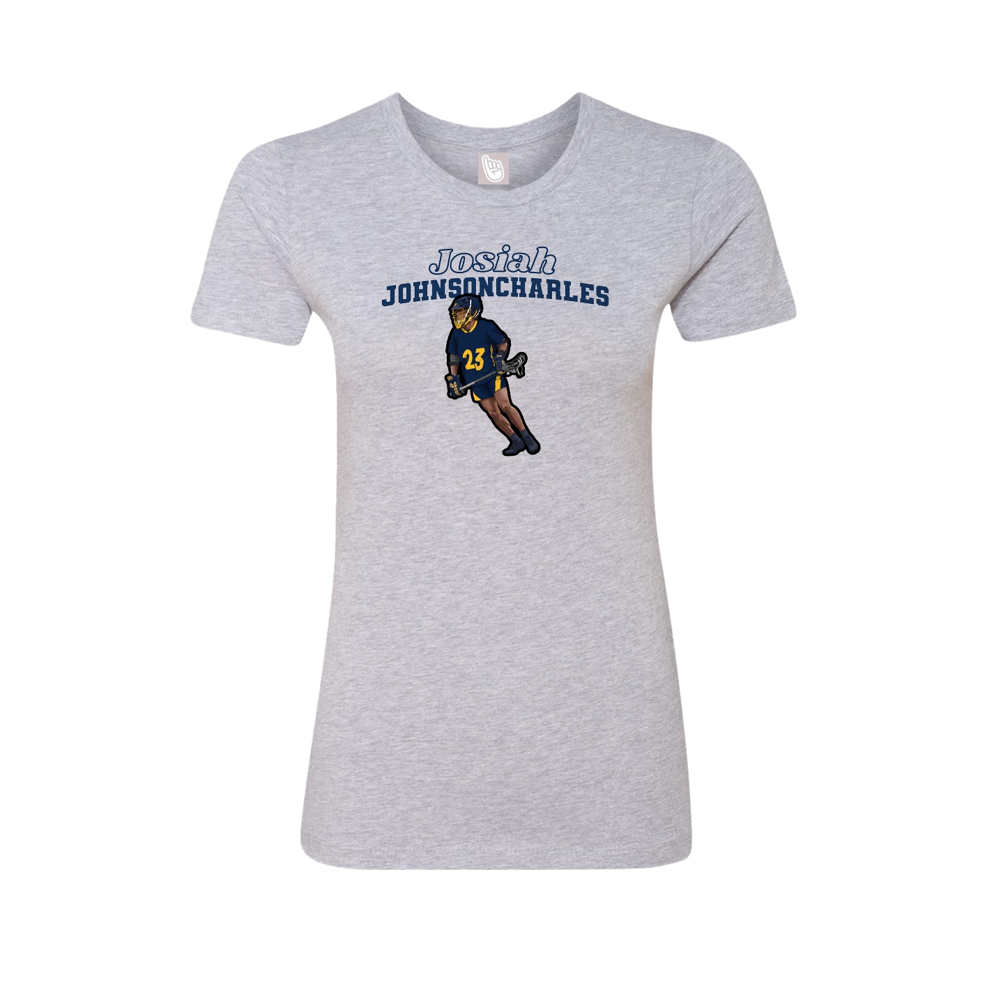 Fitted Women's Tee — Name Arch in Grey