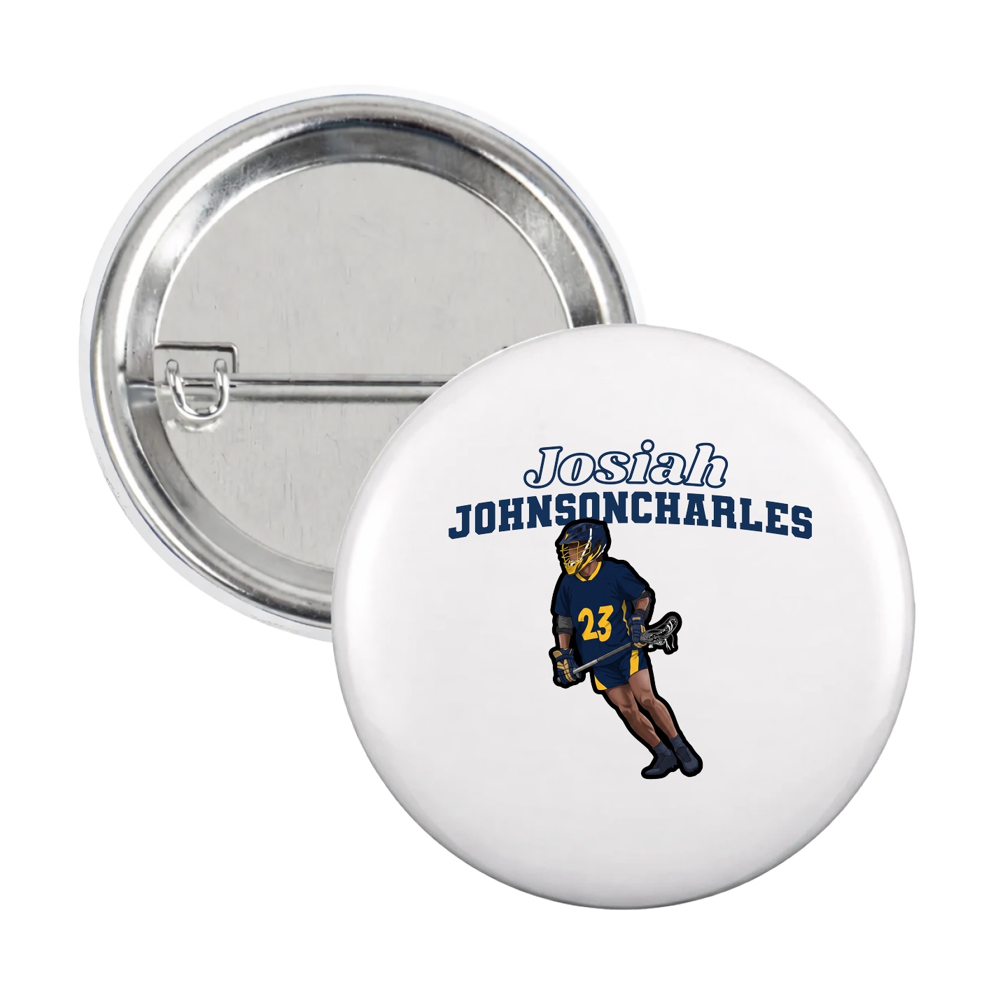 Game Day Button — Name Arch in White