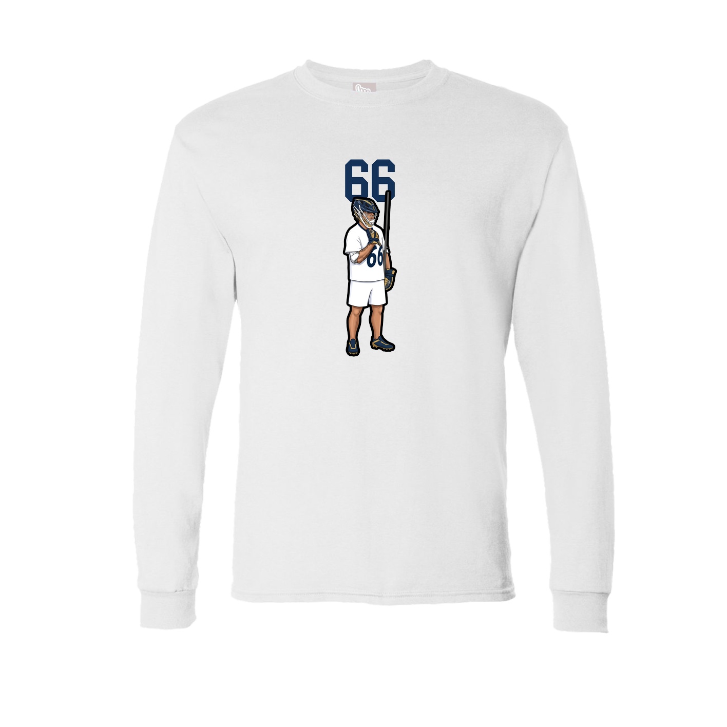 Long Sleeve Tee — Number Top in White