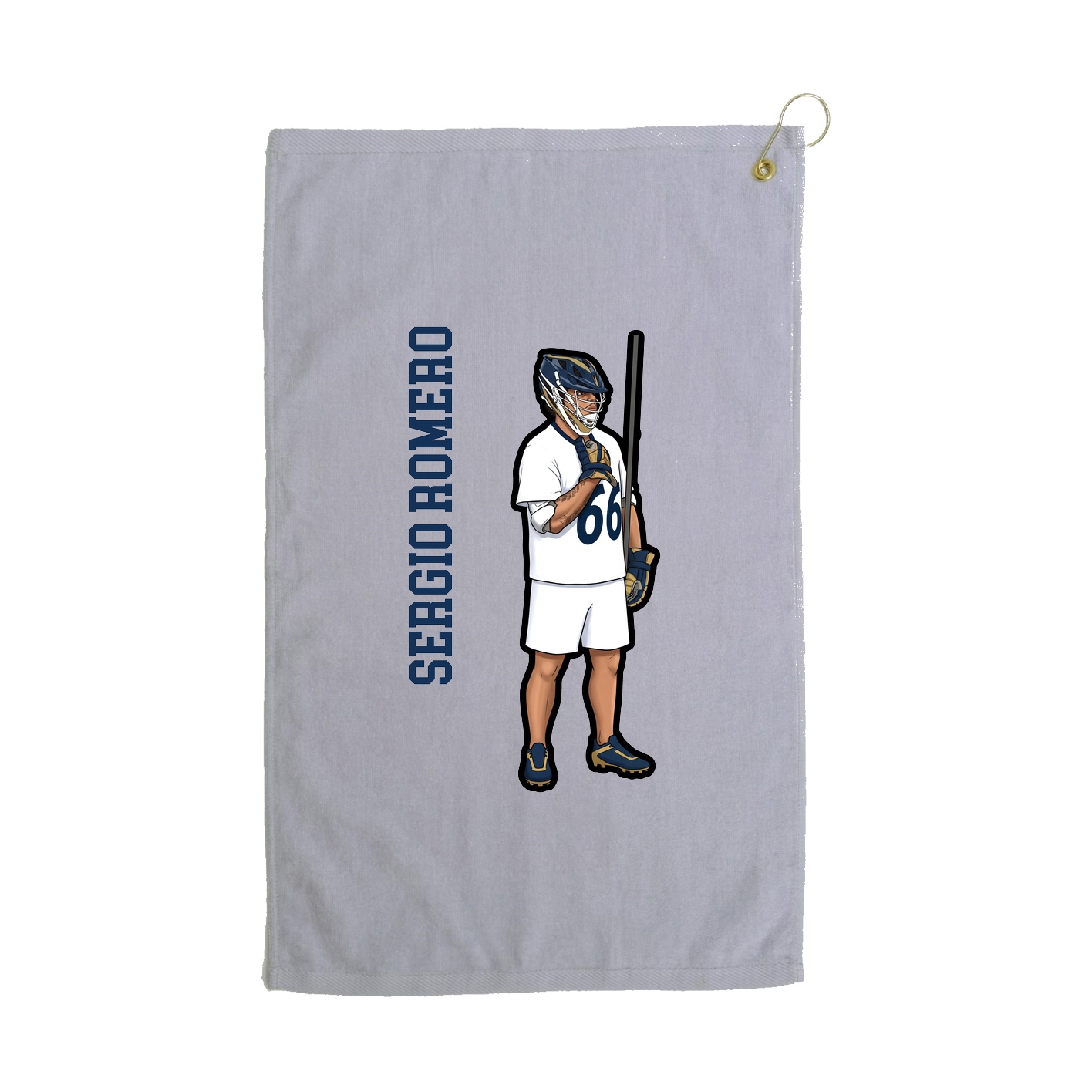 Golf Towel — Name Vertical in Grey