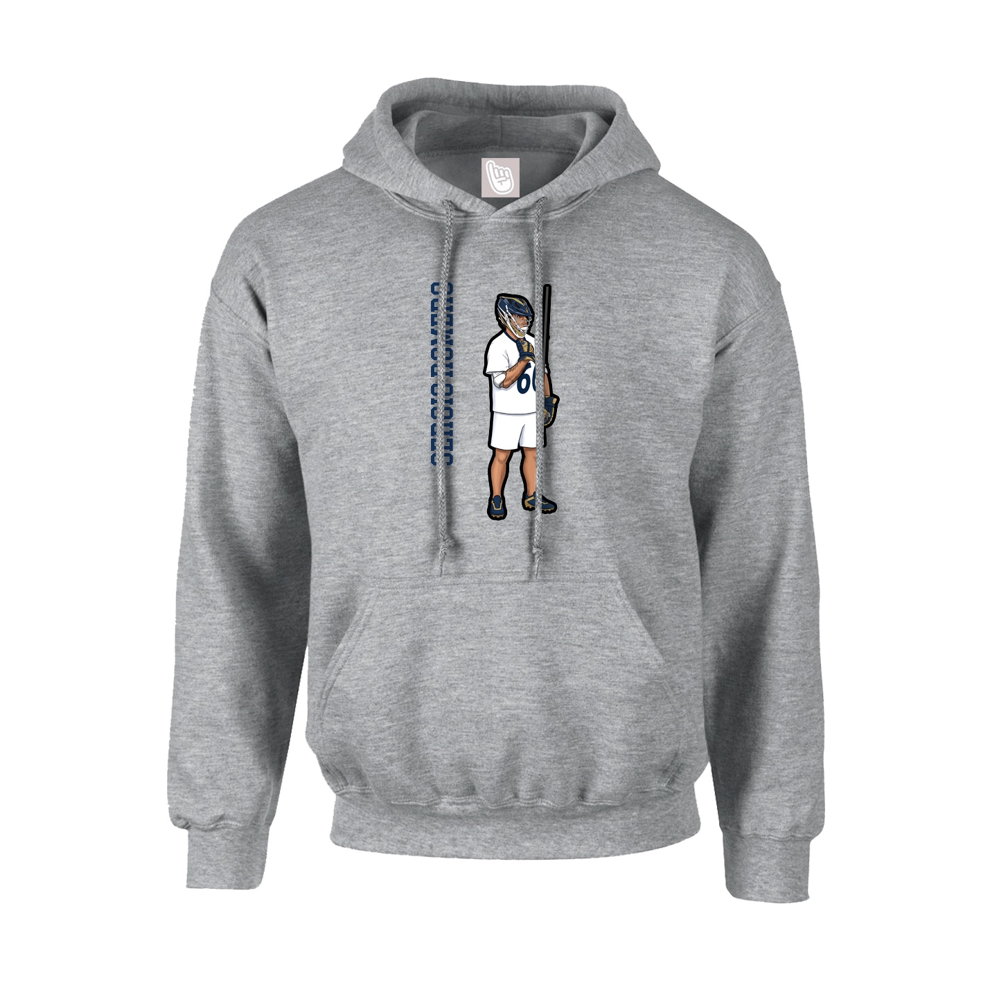 Youth Hoodie — Name Vertical in Grey