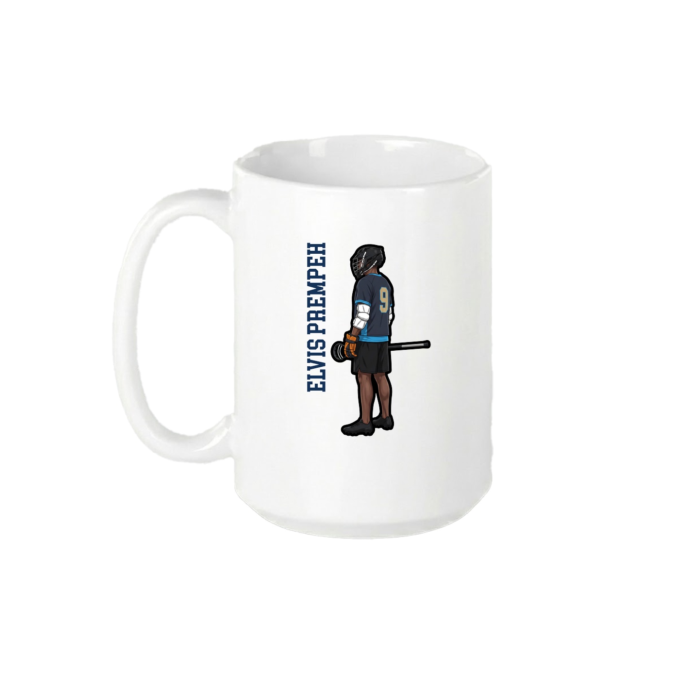 15oz Coffee Mug — Name Vertical in White