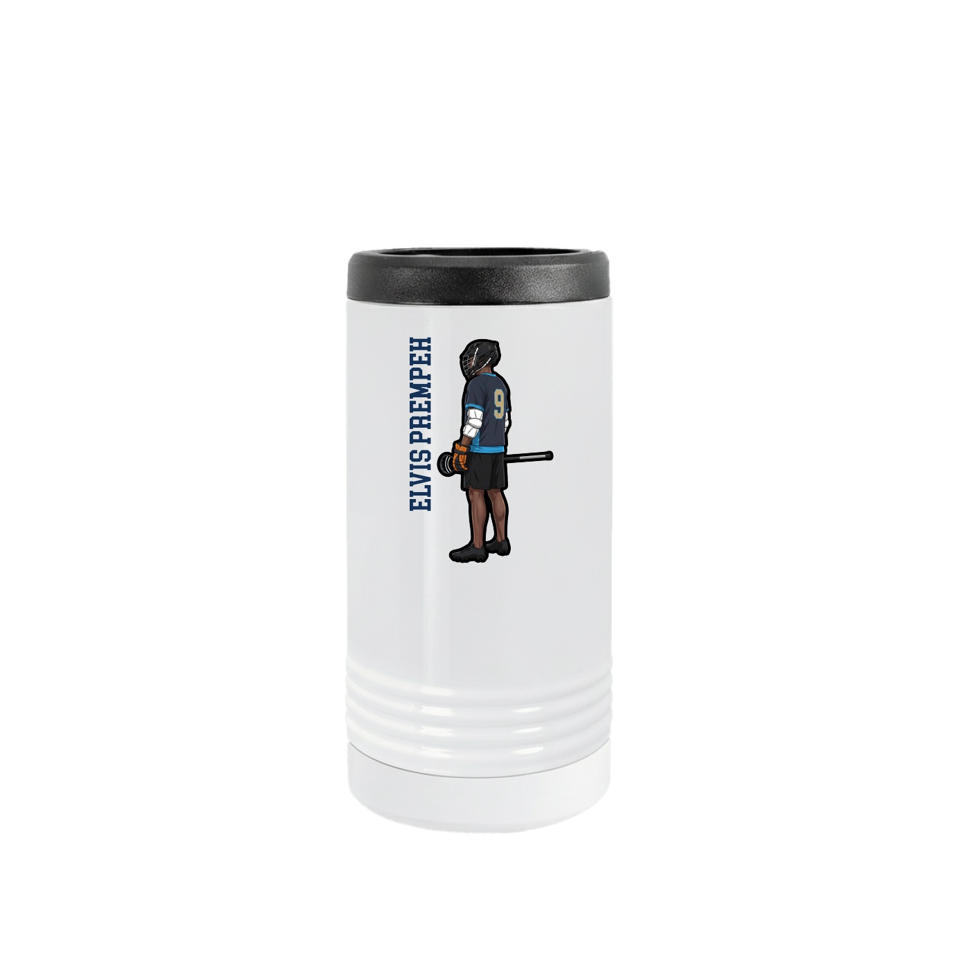 Slim Beverage Holder — Name Vertical in White