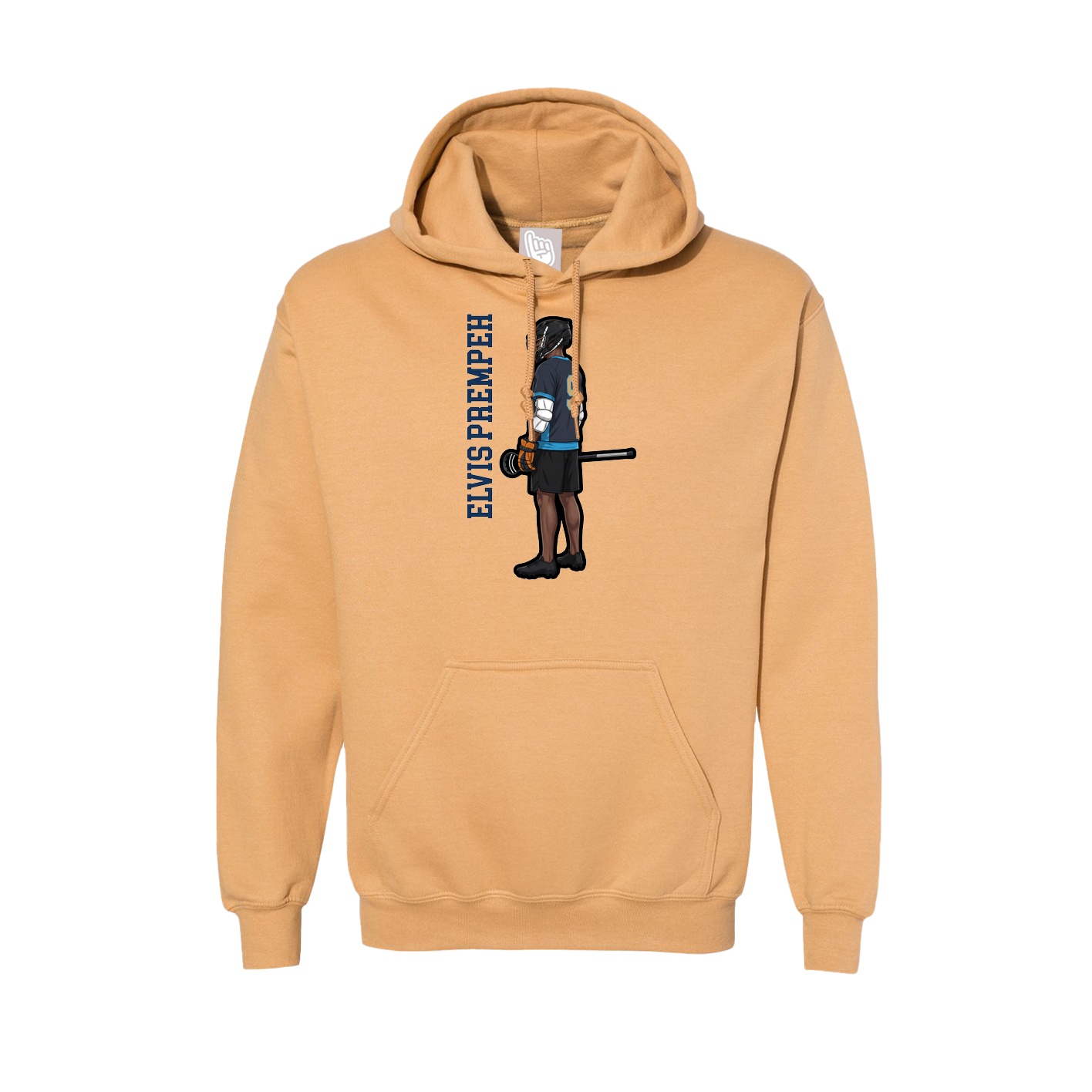 Hoodie — Name Vertical in Vegas Gold