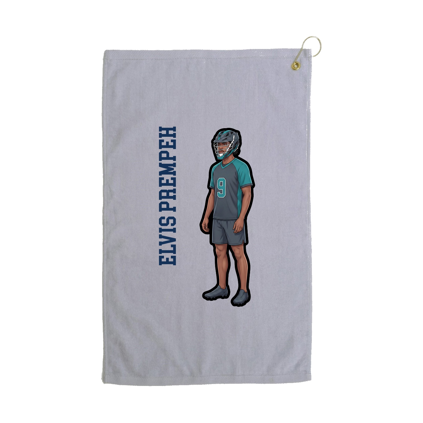 Golf Towel — Name Vertical in Grey