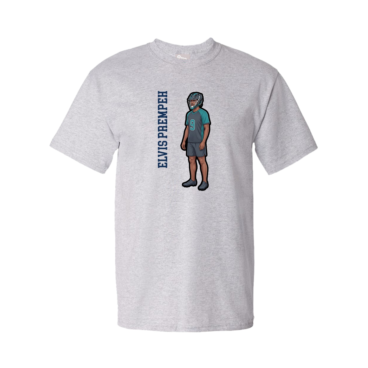 Youth Tee — Name Vertical in Grey