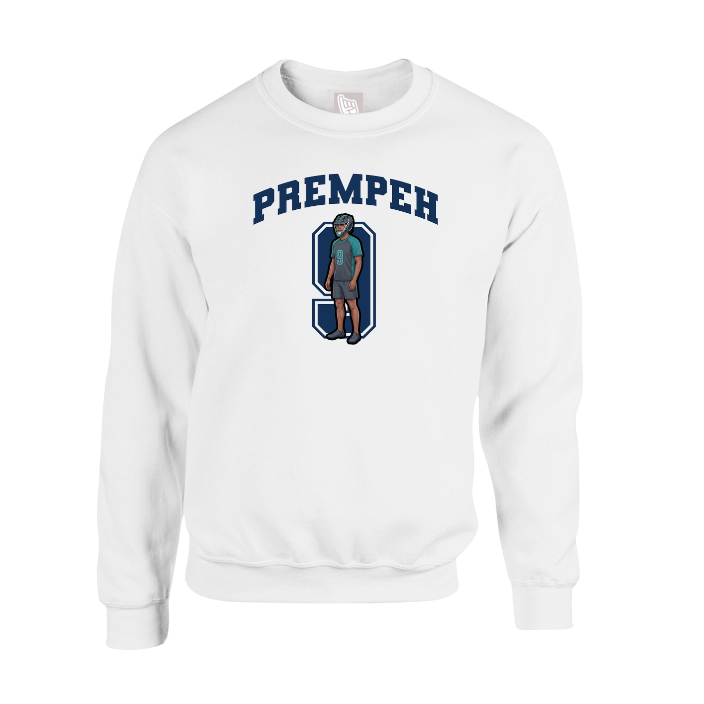 Fleece Crew — Number in White