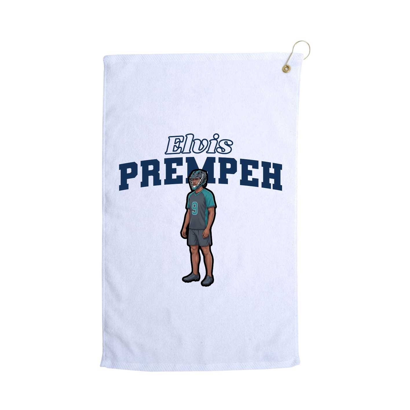 Golf Towel — Name Arch in White