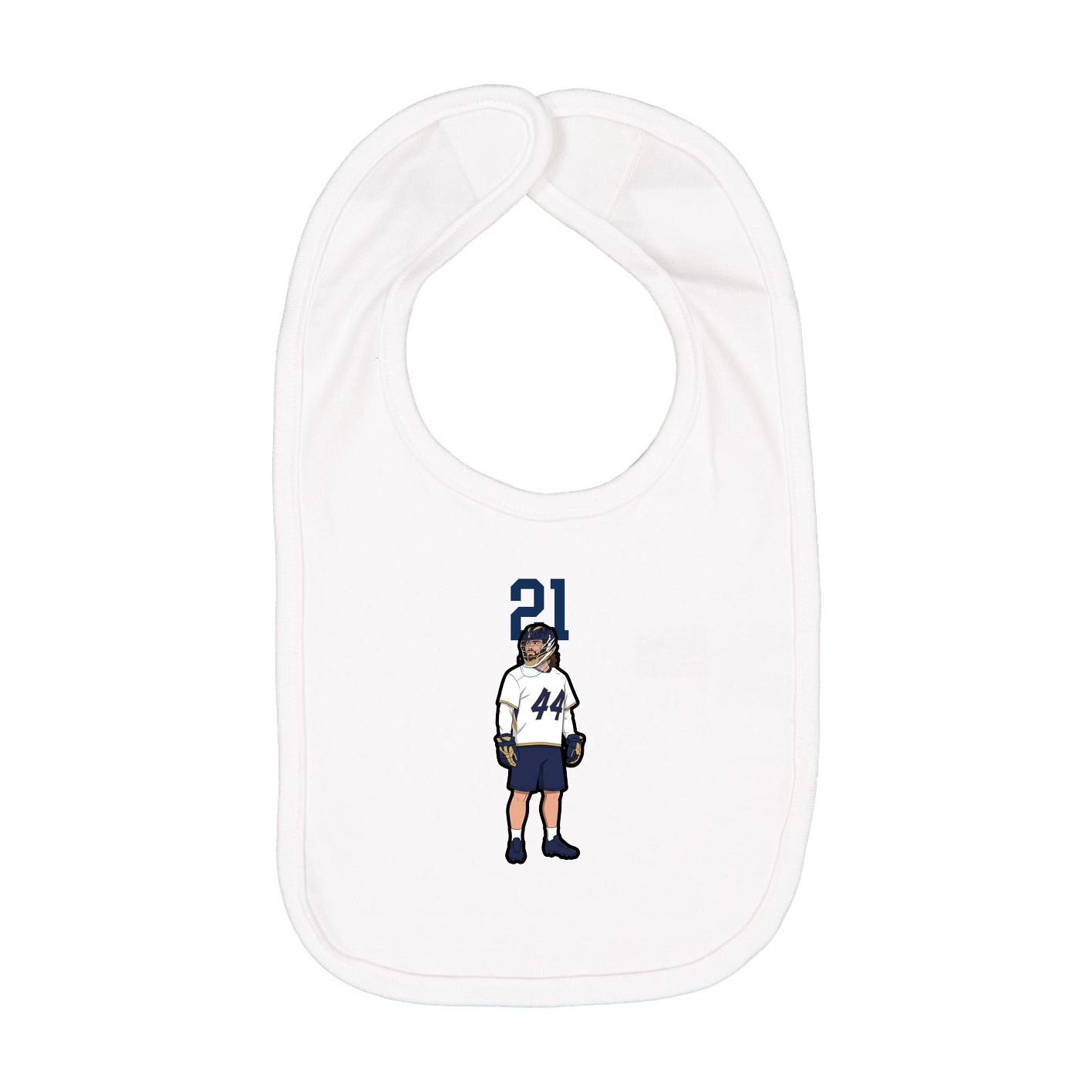 Infant Bib — Number Top in White
