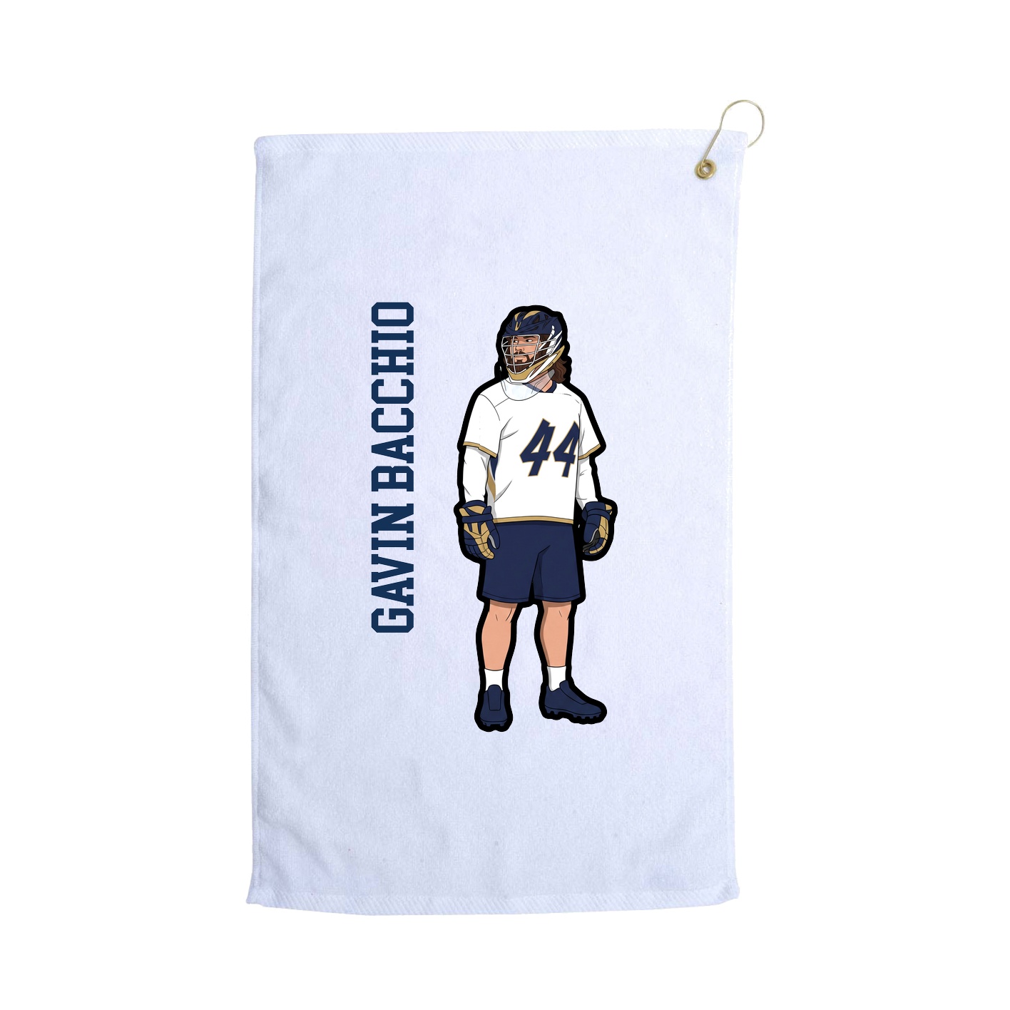 Golf Towel — Name Vertical in White