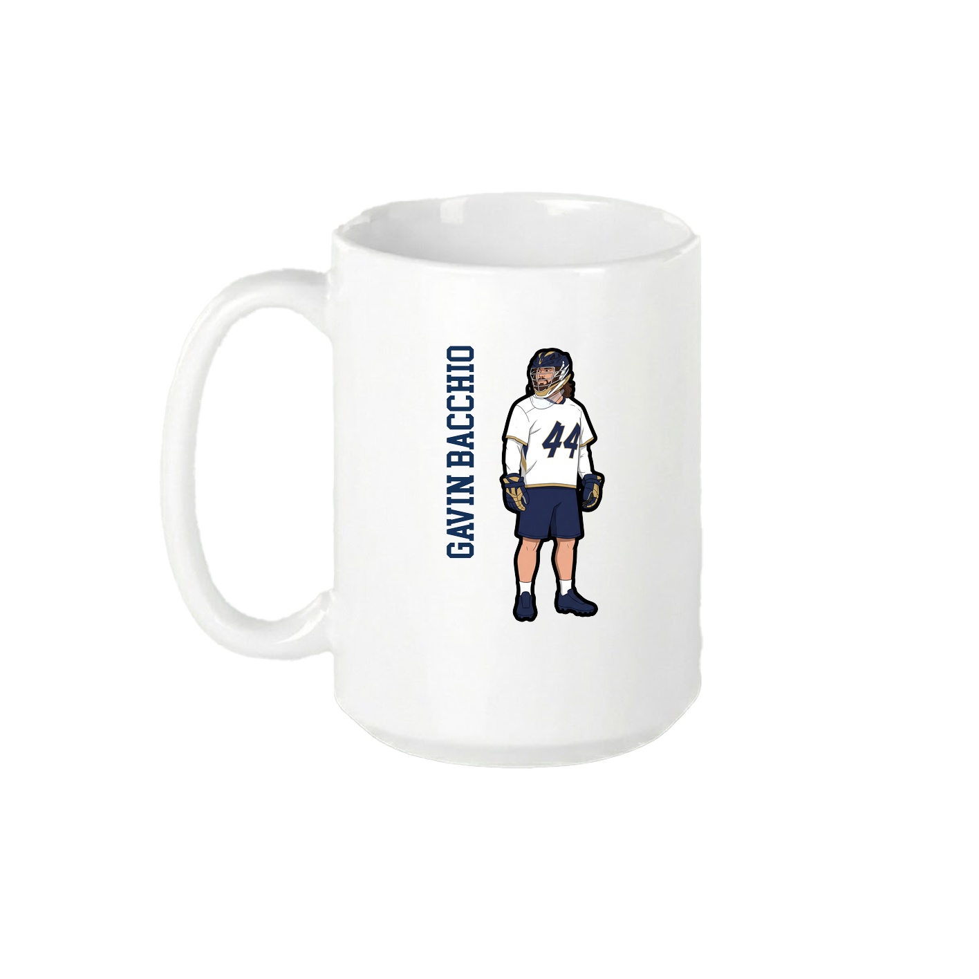 15oz Coffee Mug — Name Vertical in White