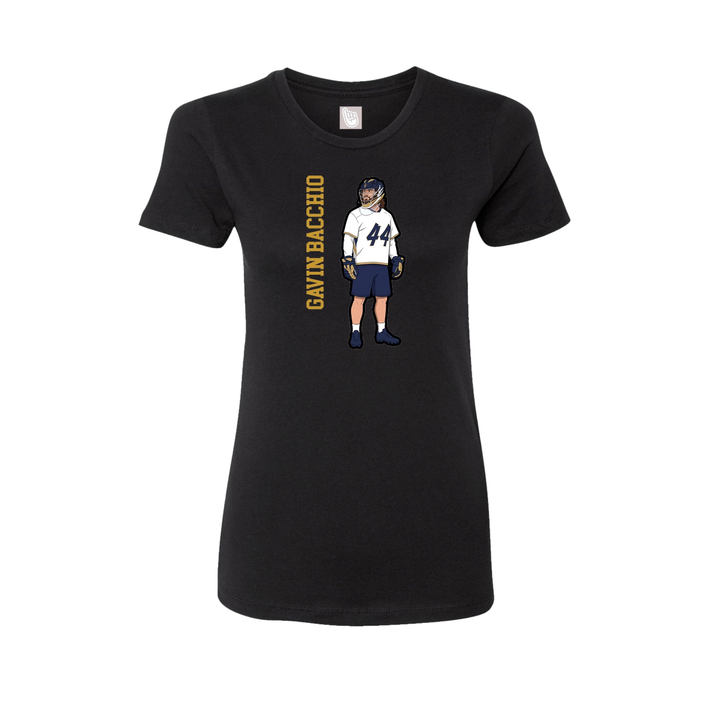 Fitted Women's Tee — Name Vertical in Black