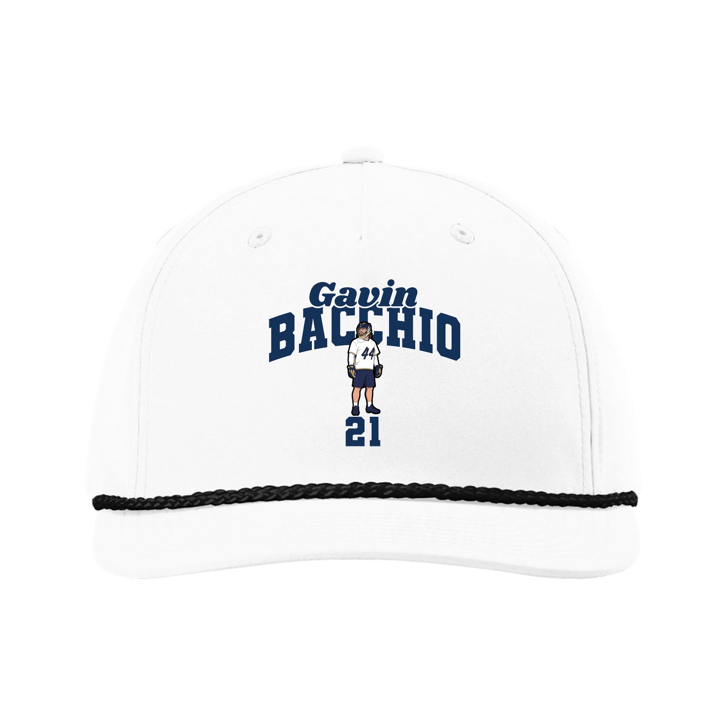 Five-Panel Classic Rope Cap — Signature Arch in White