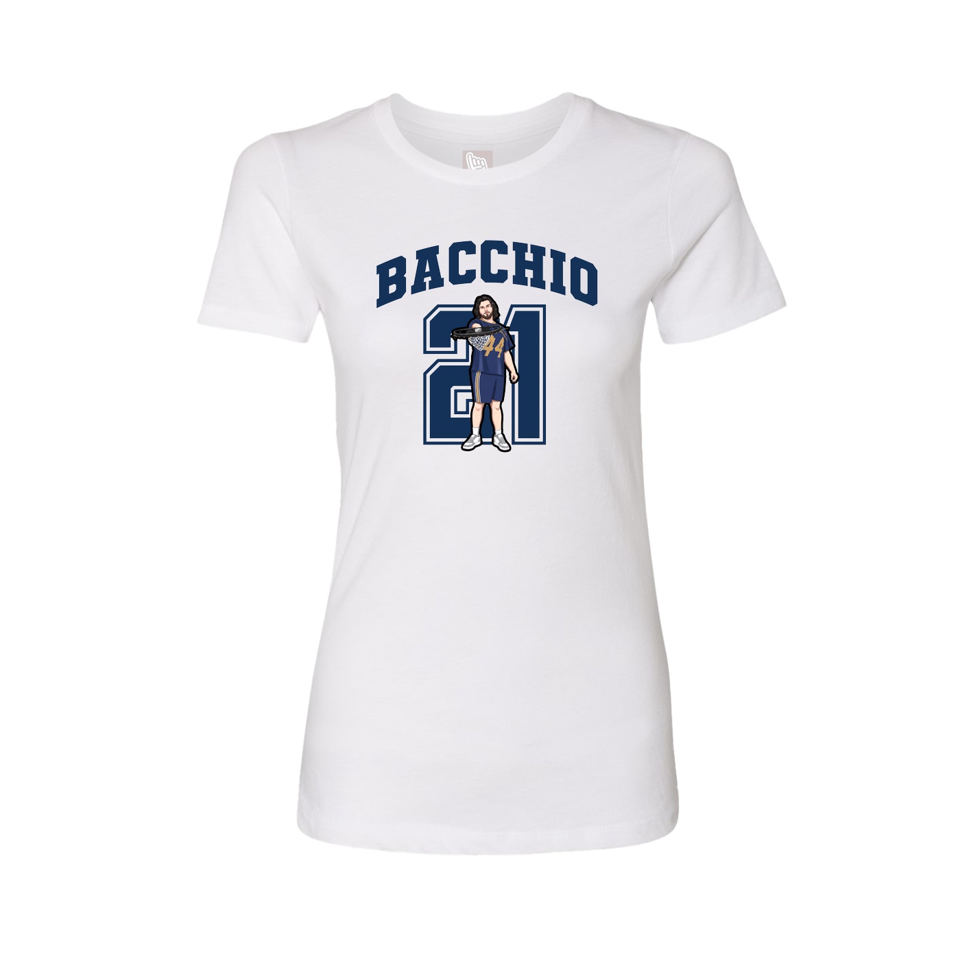 Fitted Women's Tee — Number in White