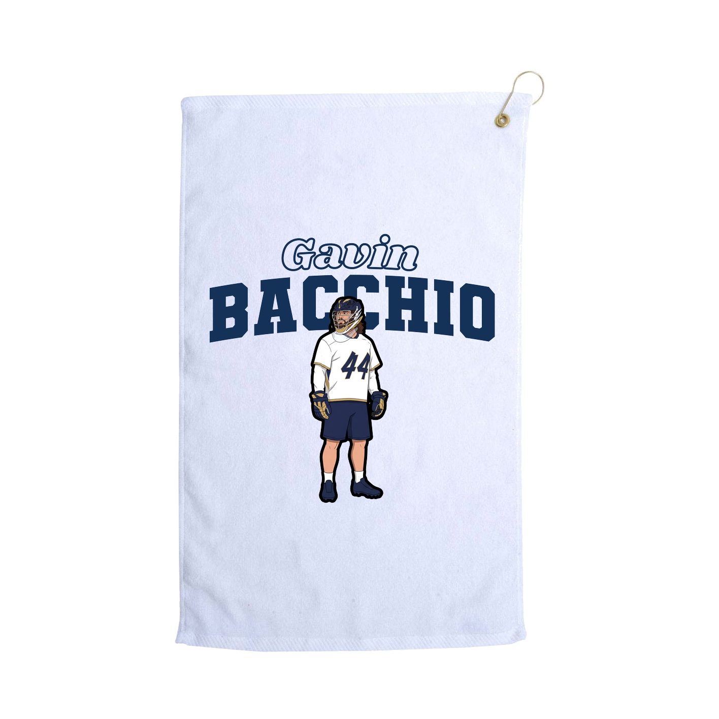 Golf Towel — Name Arch in White