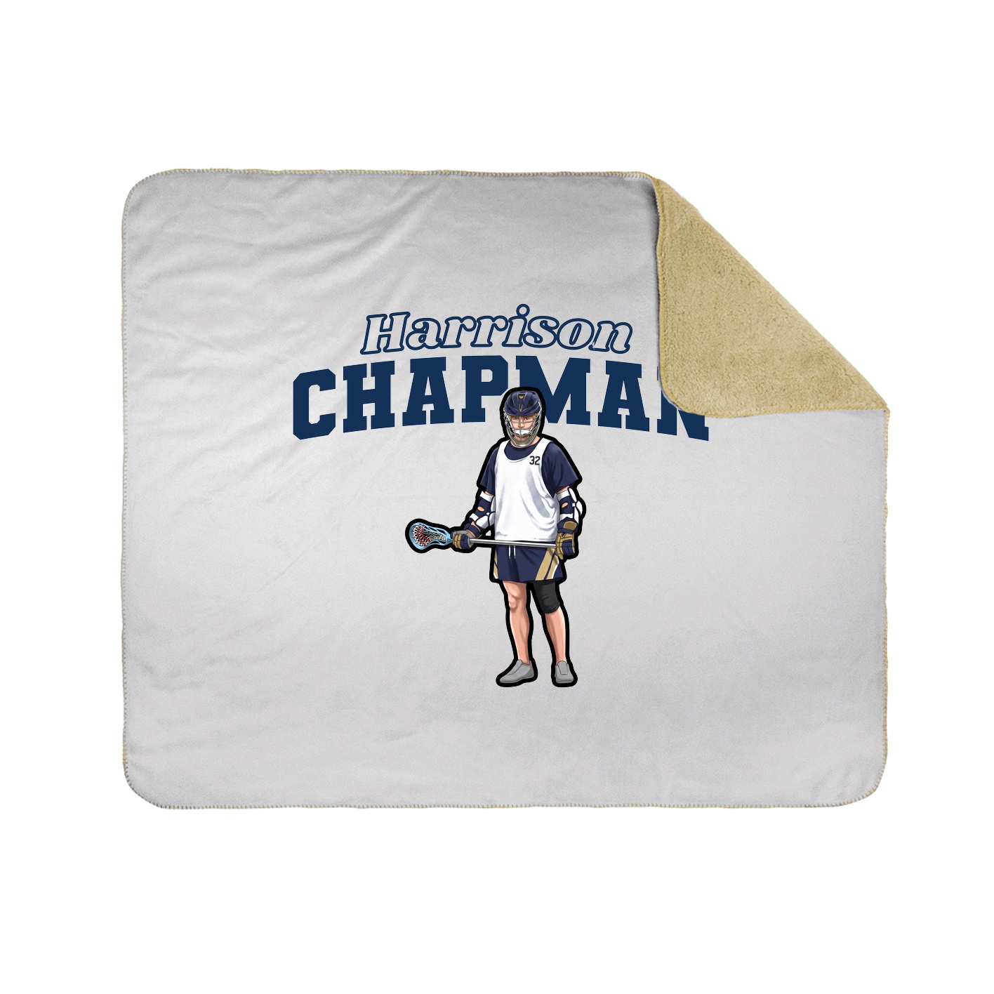 Throw Blanket — Name Arch in White