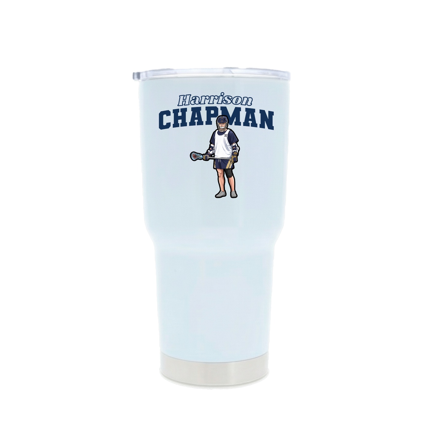 30oz Stainless Steel Tumbler — Name Arch in White