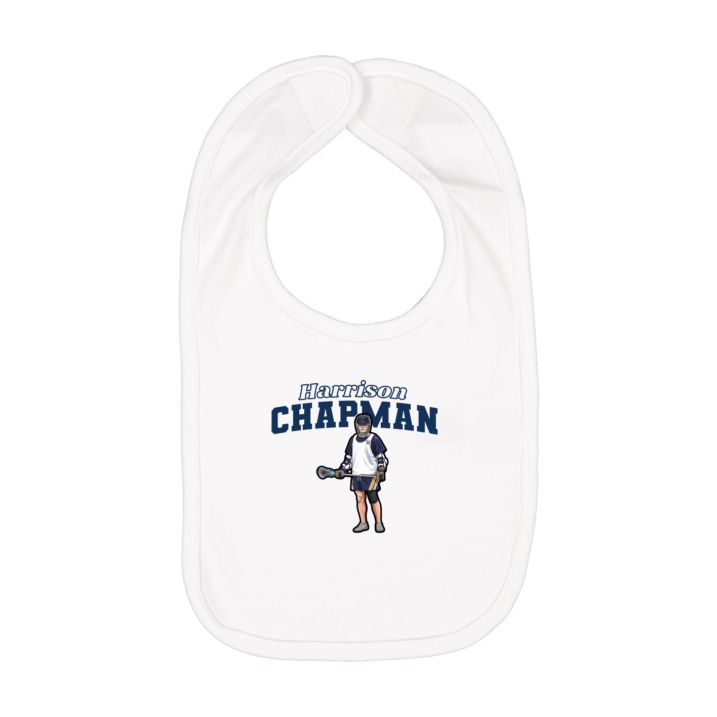 Infant Bib — Name Arch in White