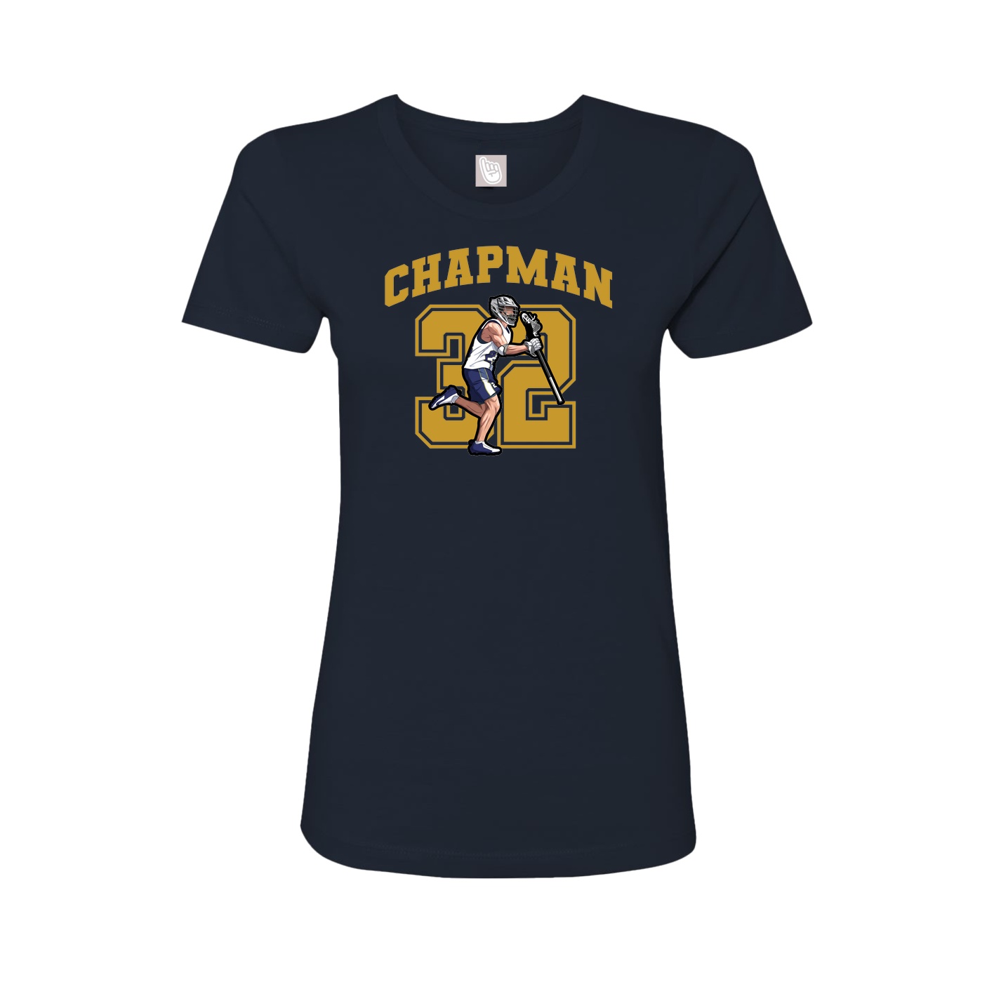 Fitted Women's Tee — Number in Navy