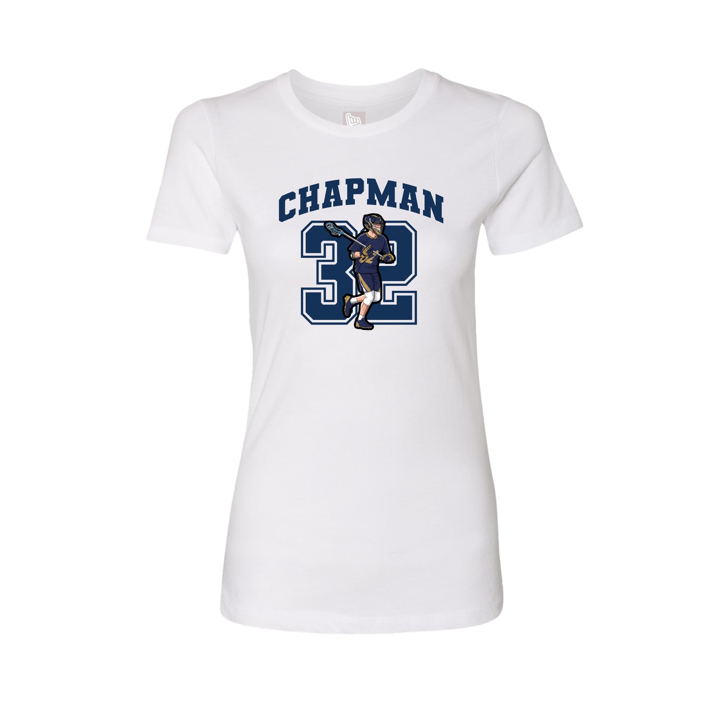 Fitted Women's Tee — Number in White