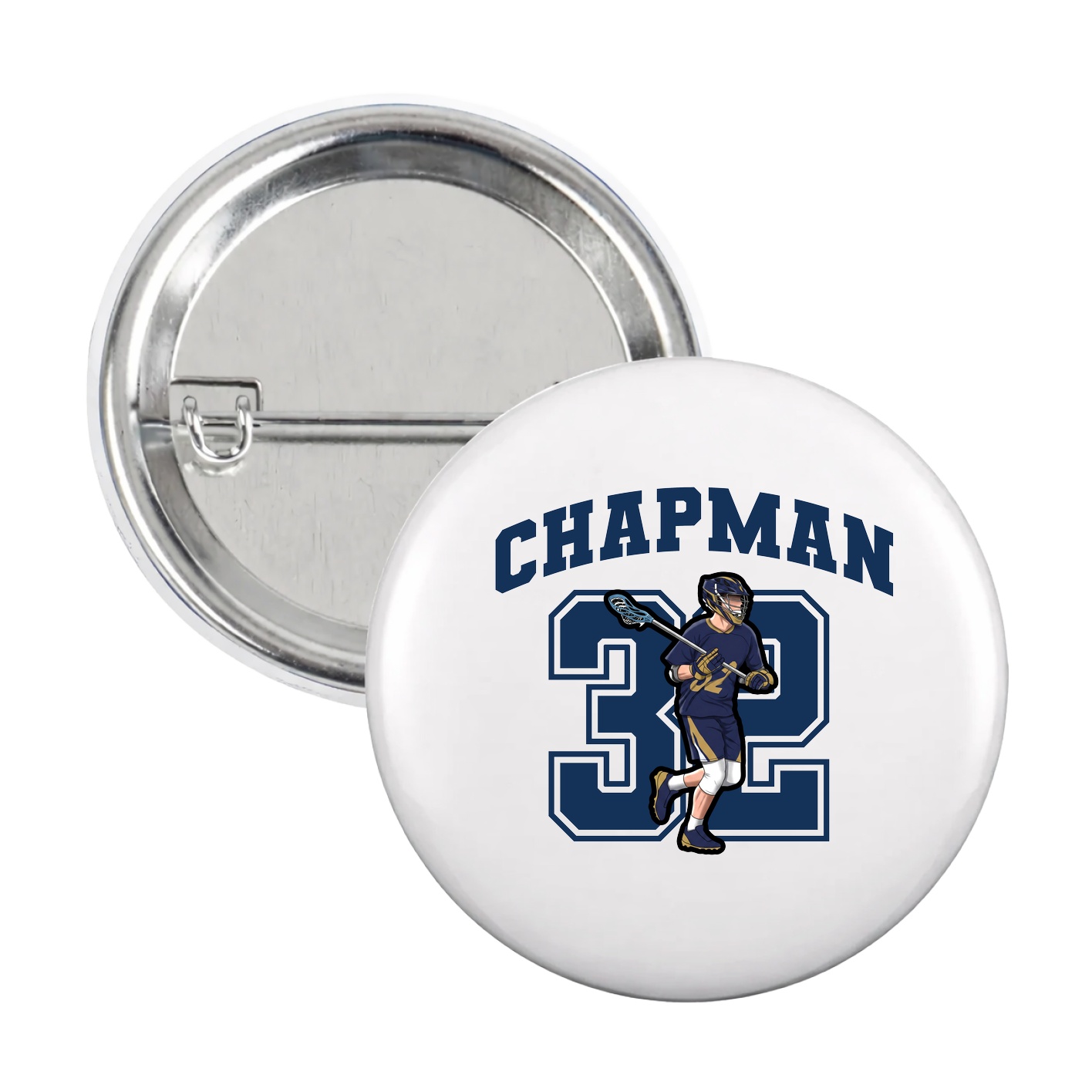 Game Day Button — Number in White