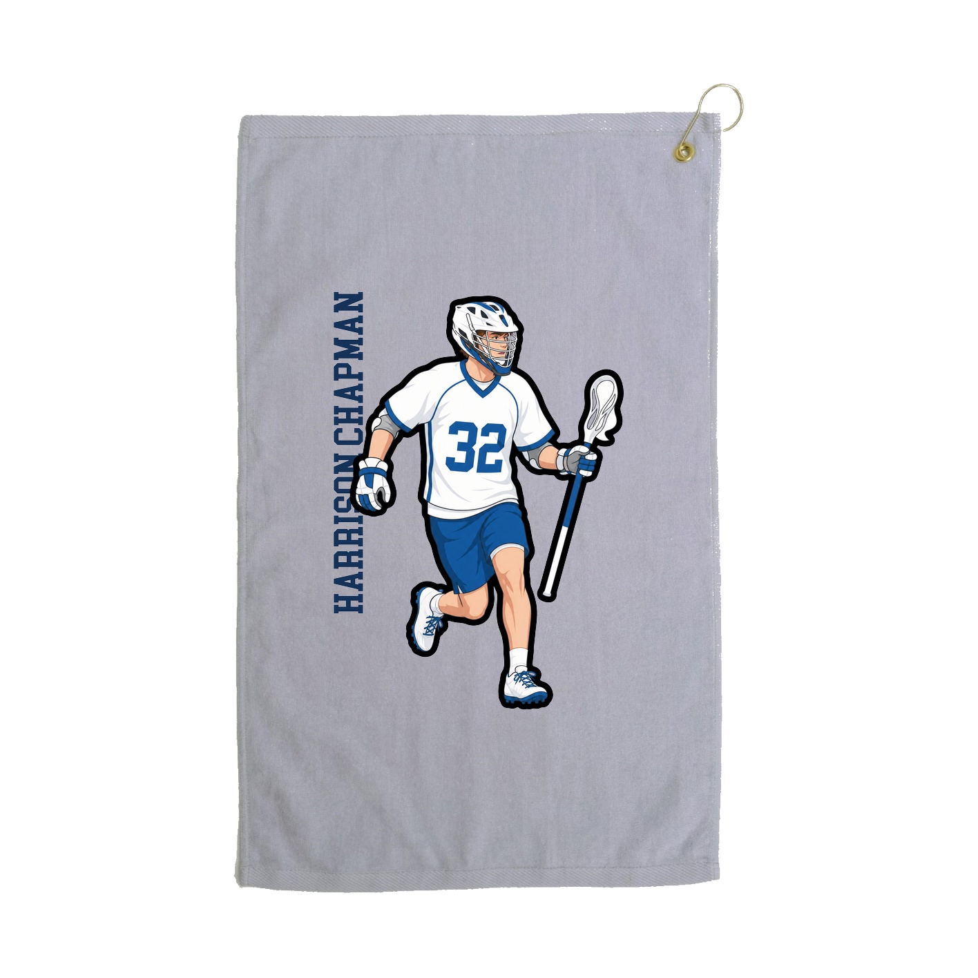 Golf Towel — Name Vertical in Grey