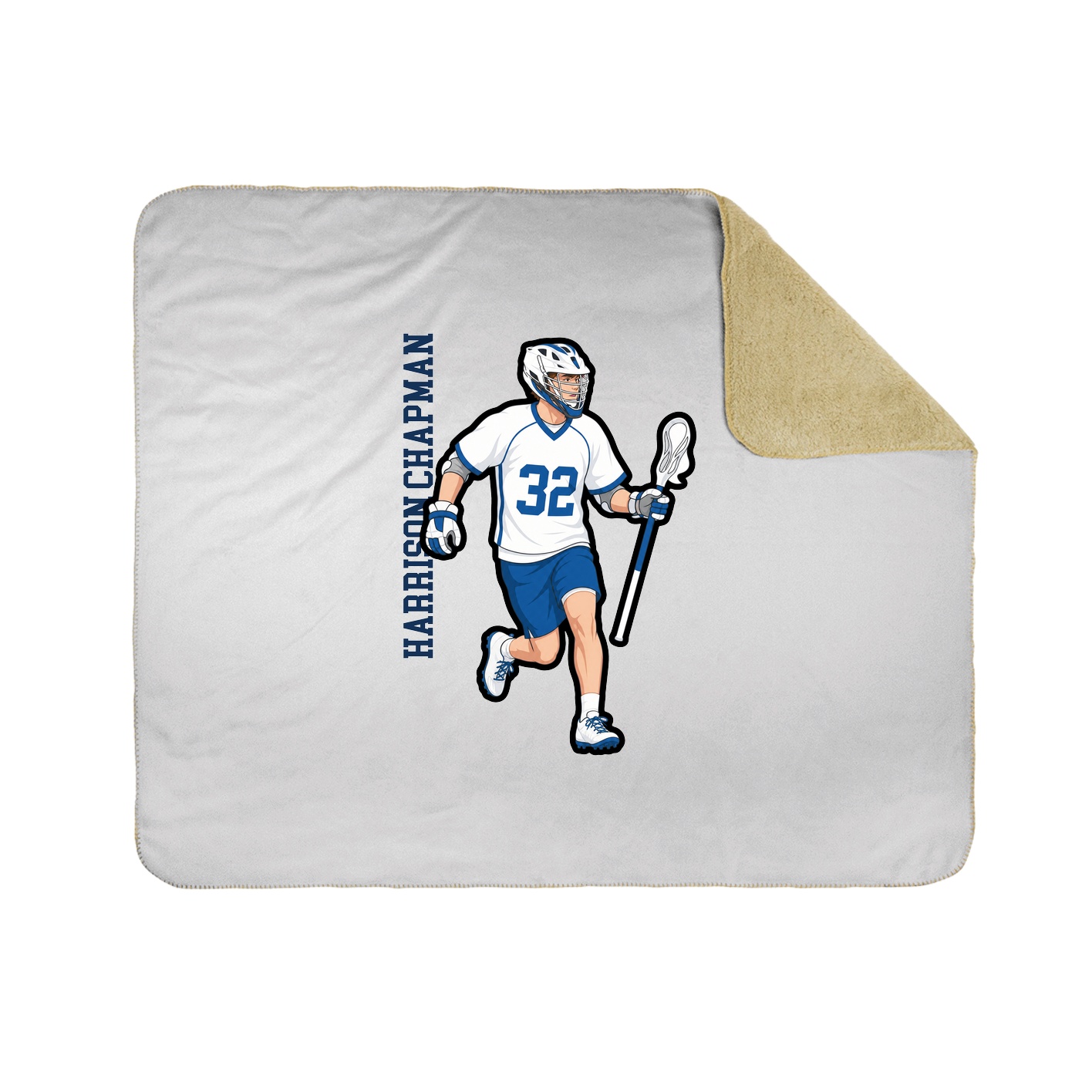 Throw Blanket — Name Vertical in White