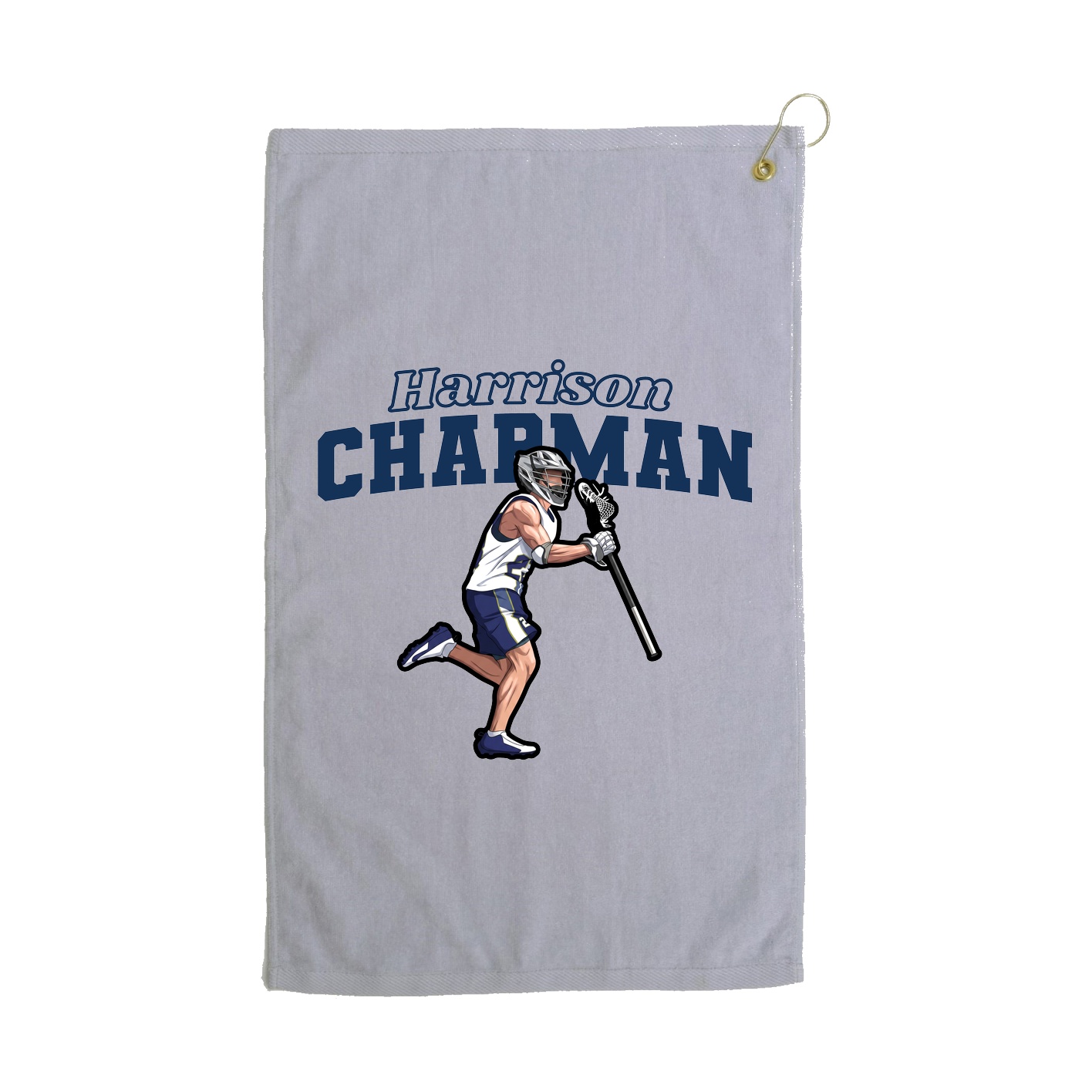 Golf Towel — Name Arch in Grey
