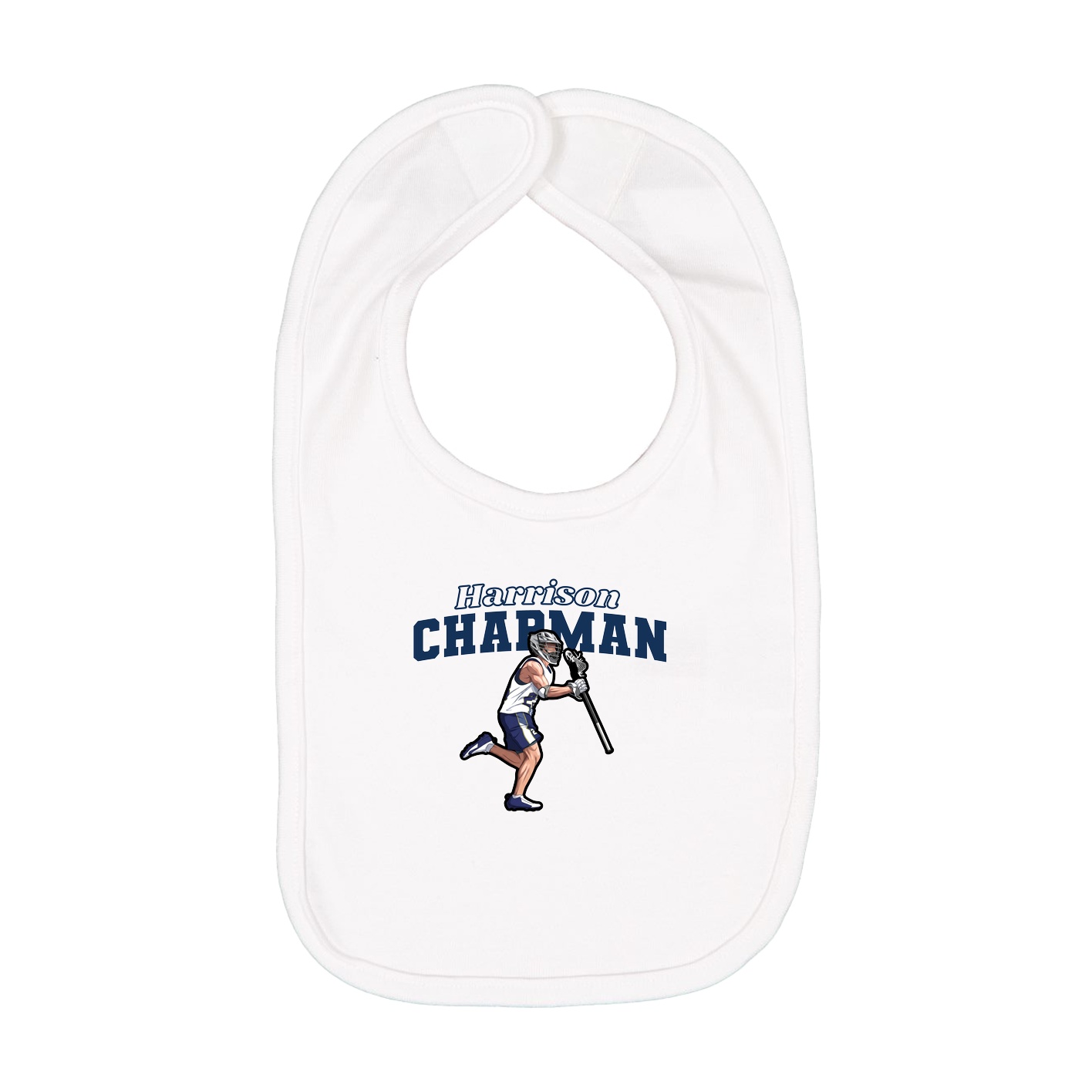 Infant Bib — Name Arch in White