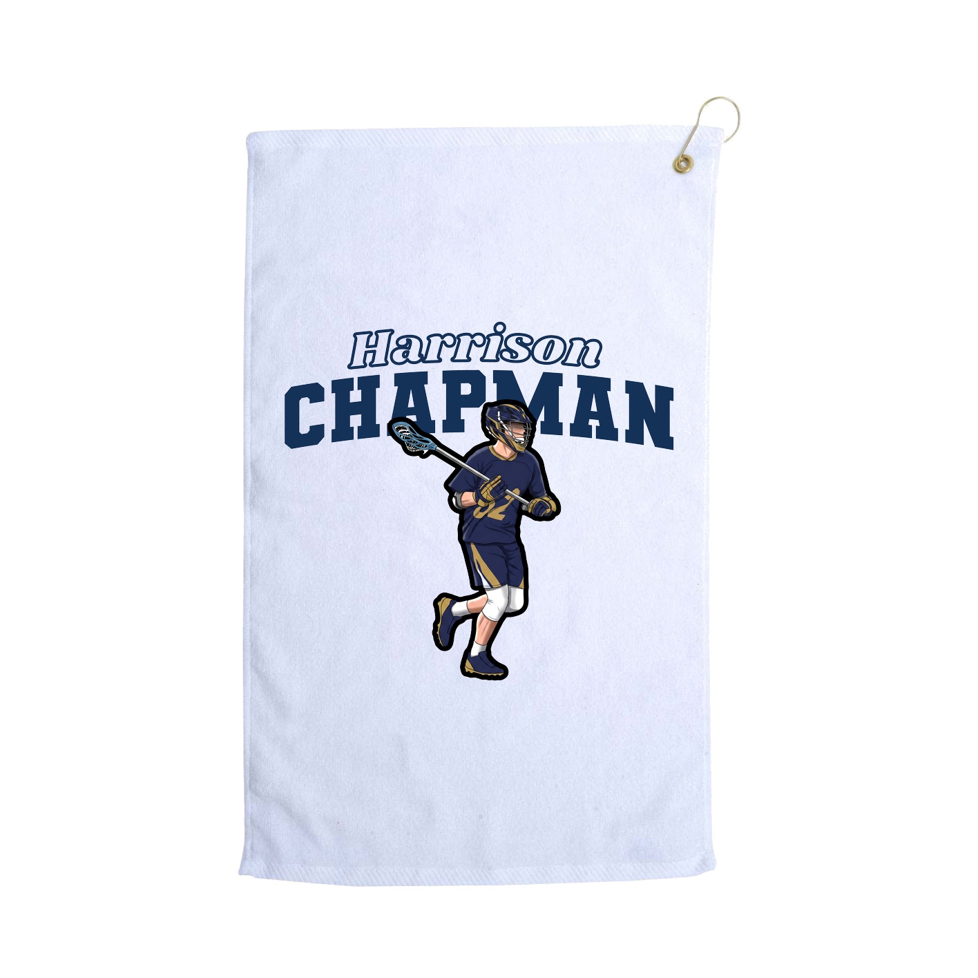 Golf Towel — Name Arch in White