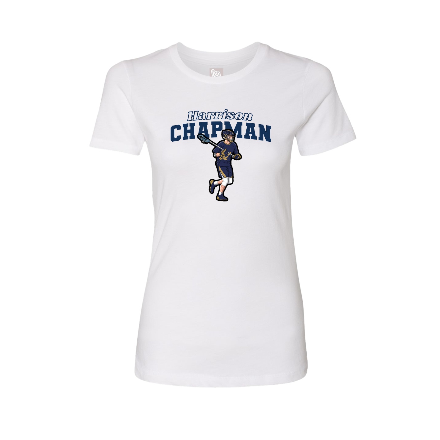 Fitted Women's Tee — Name Arch in White
