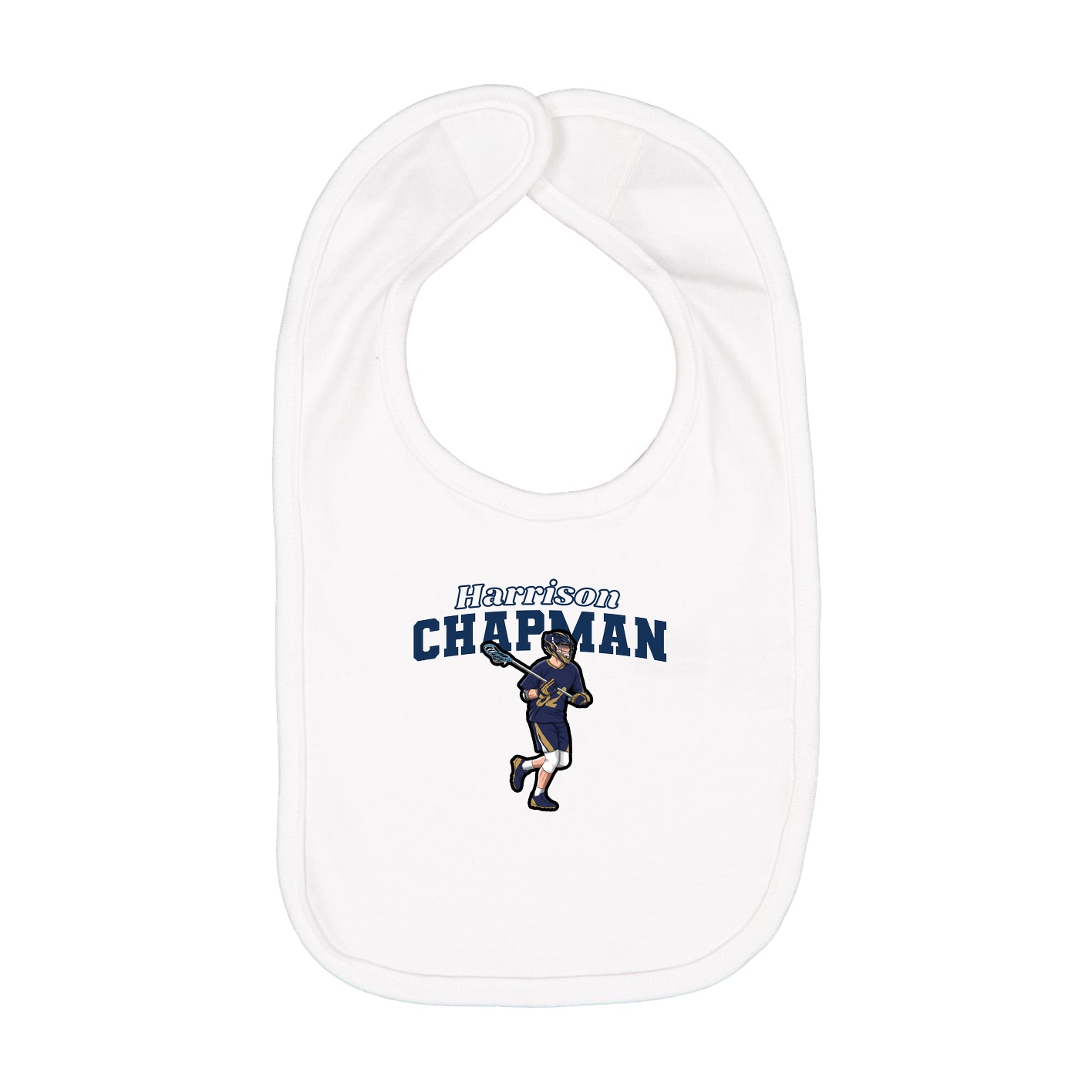 Infant Bib — Name Arch in White