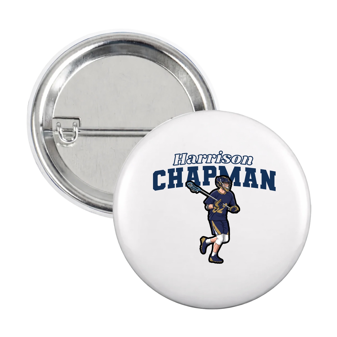 Game Day Button — Name Arch in White
