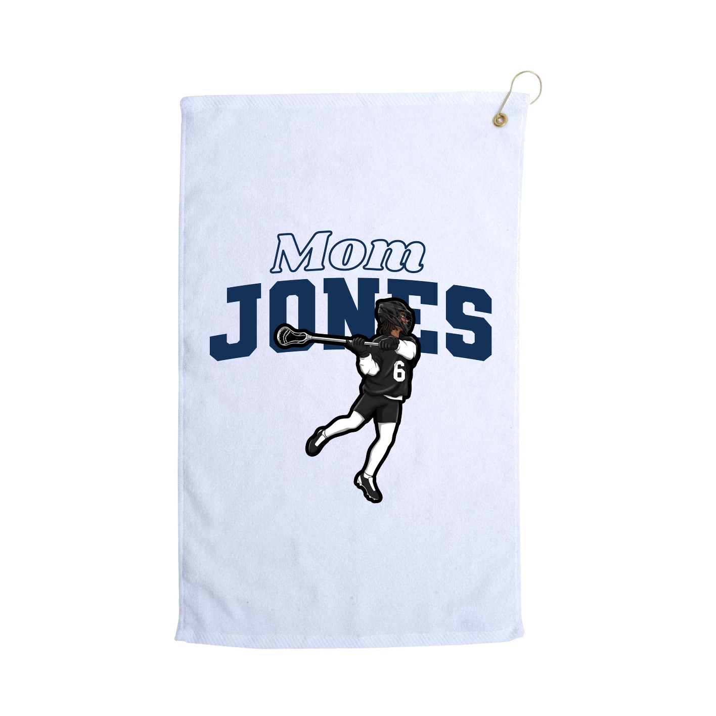 Golf Towel — Mothers Day Block in White