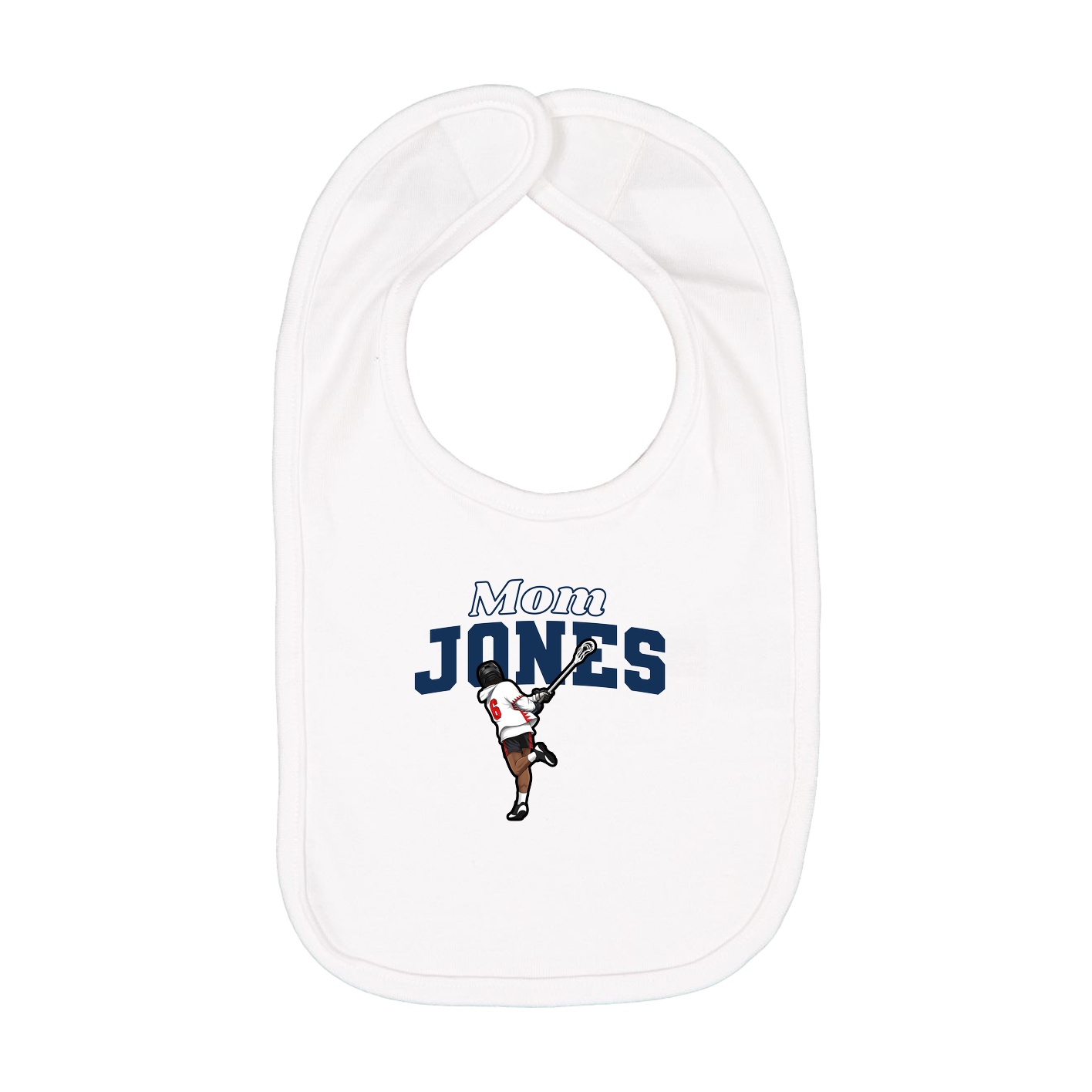 Infant Bib — Mothers Day Block in White