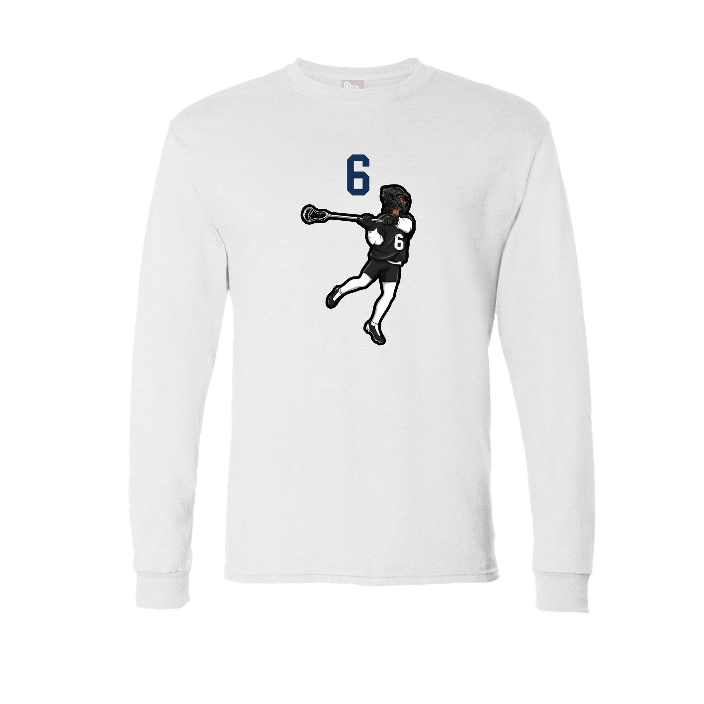 Long Sleeve Tee — Number Top in White