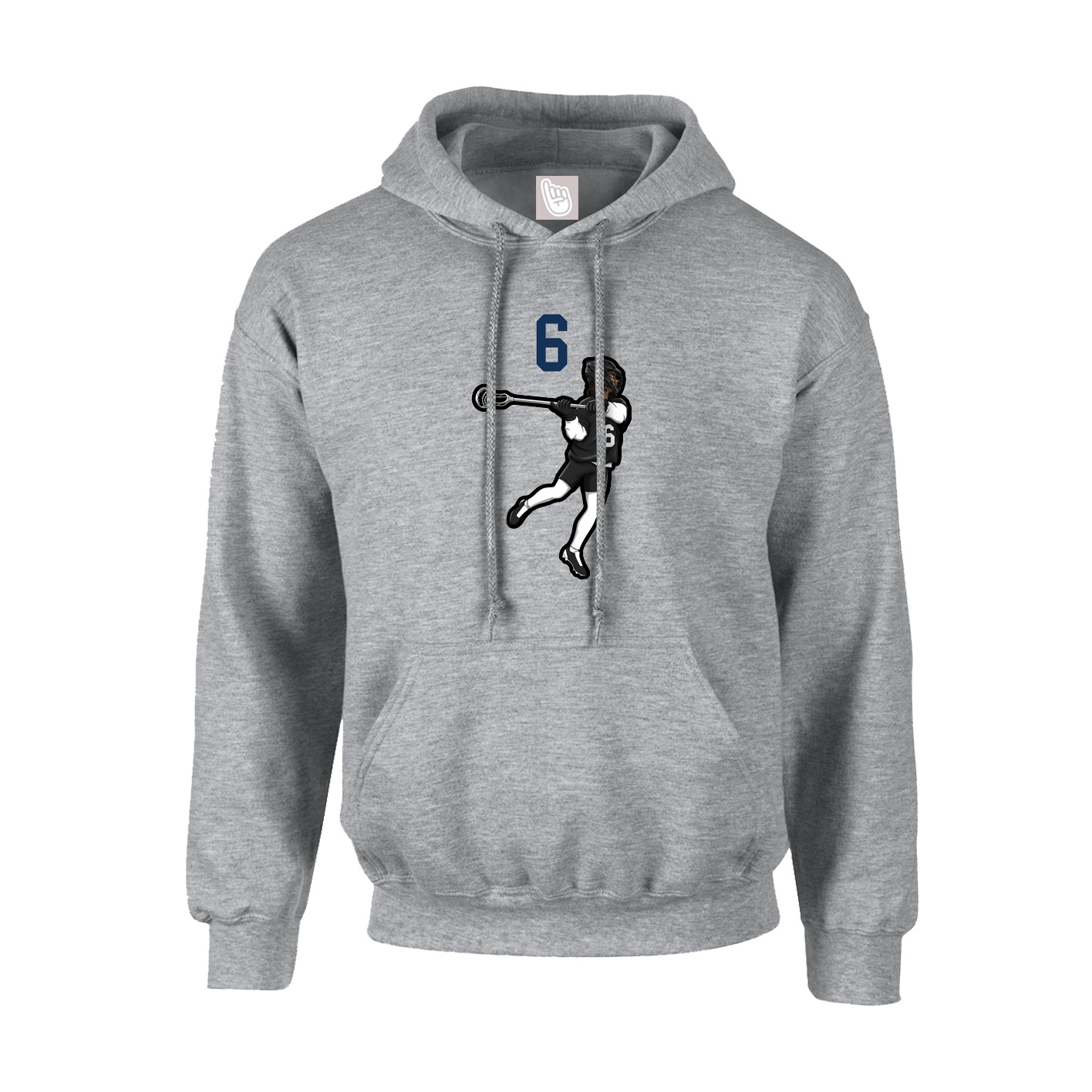 Youth Hoodie — Number Top in Grey