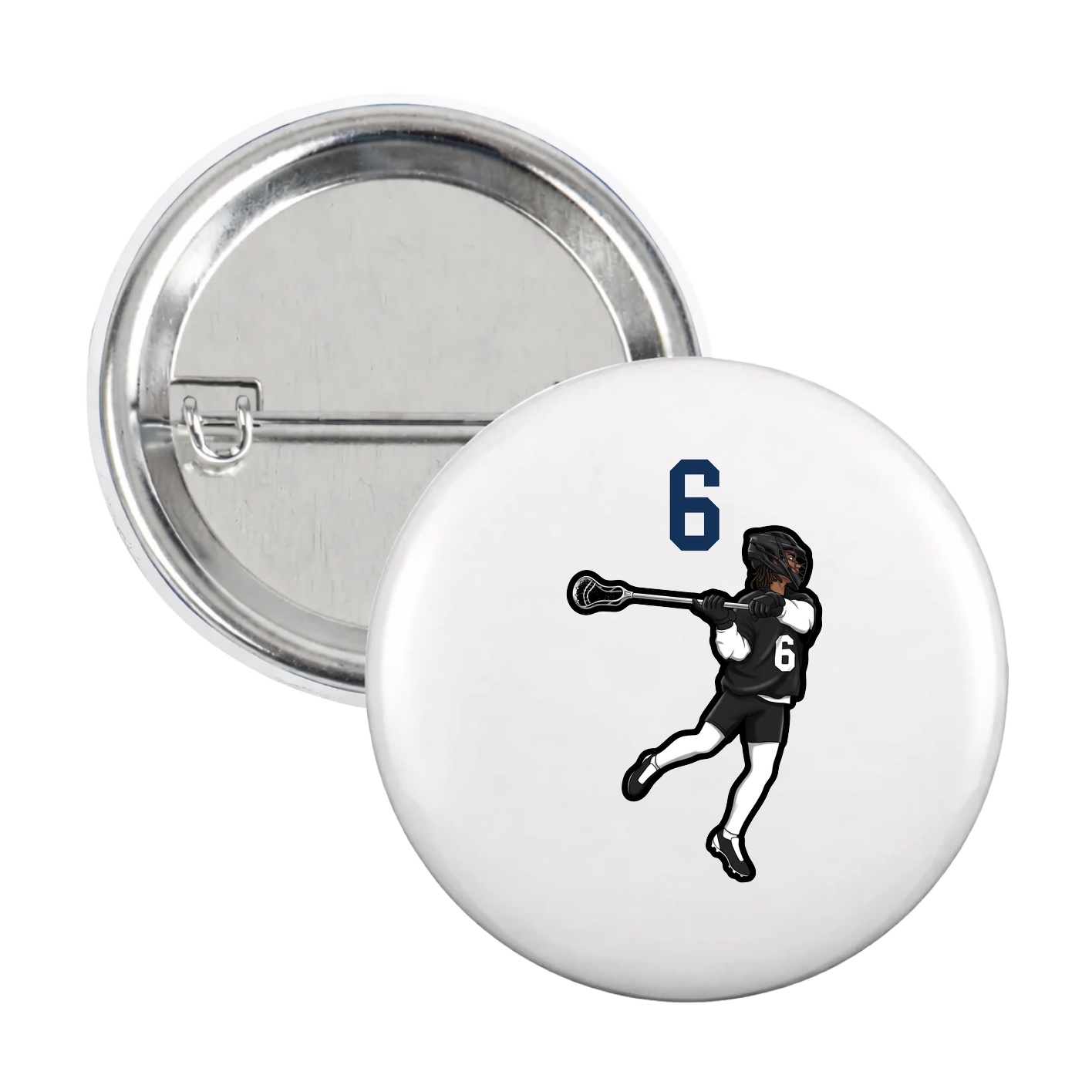 Game Day Button — Number Top in White