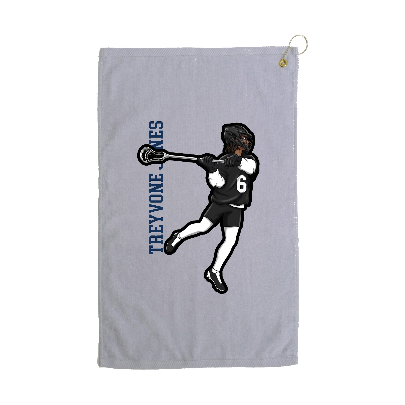 Golf Towel — Name Vertical in Grey