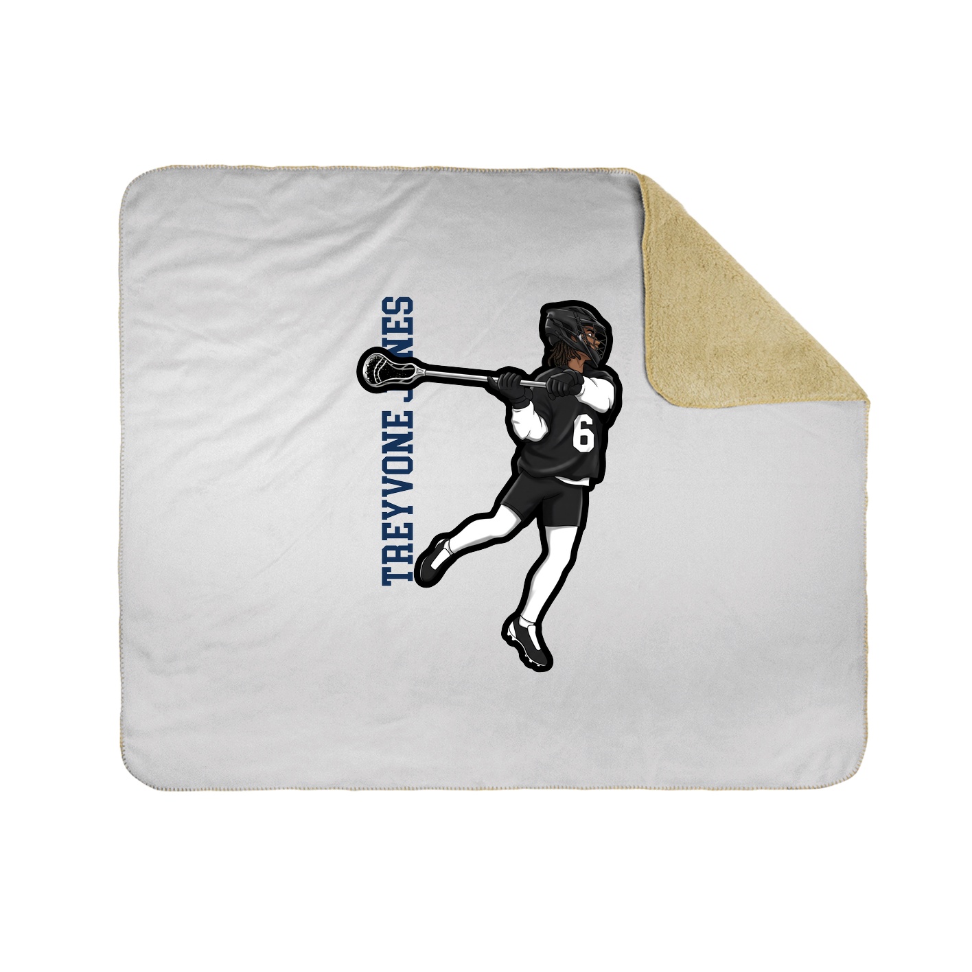 Throw Blanket — Name Vertical in White