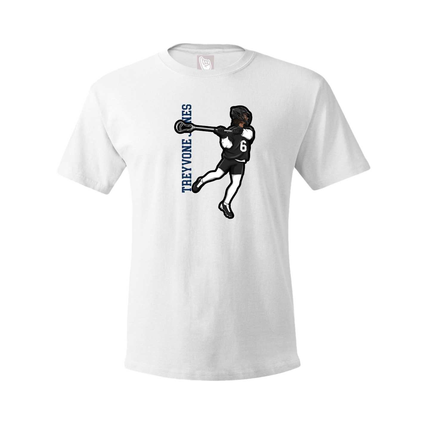 Youth Tee — Name Vertical in White
