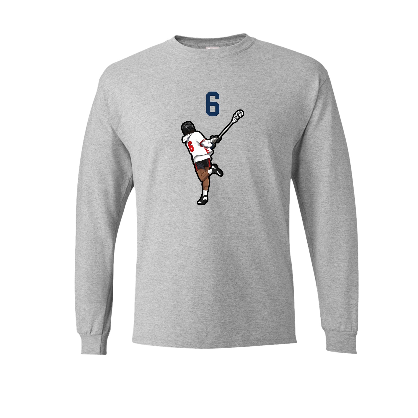 Long Sleeve Tee — Number Top in Grey
