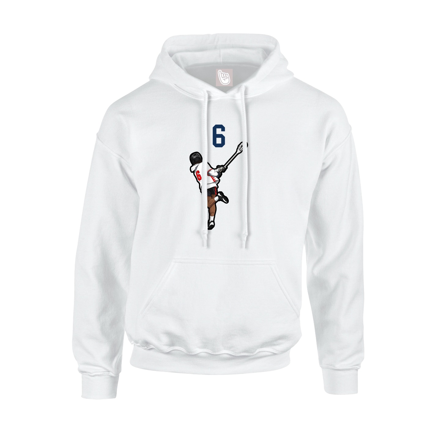 Youth Hoodie — Number Top in White