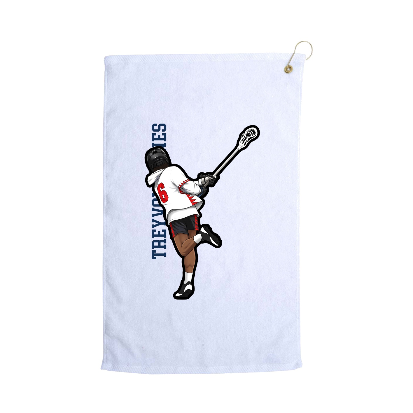 Golf Towel — Name Vertical in White