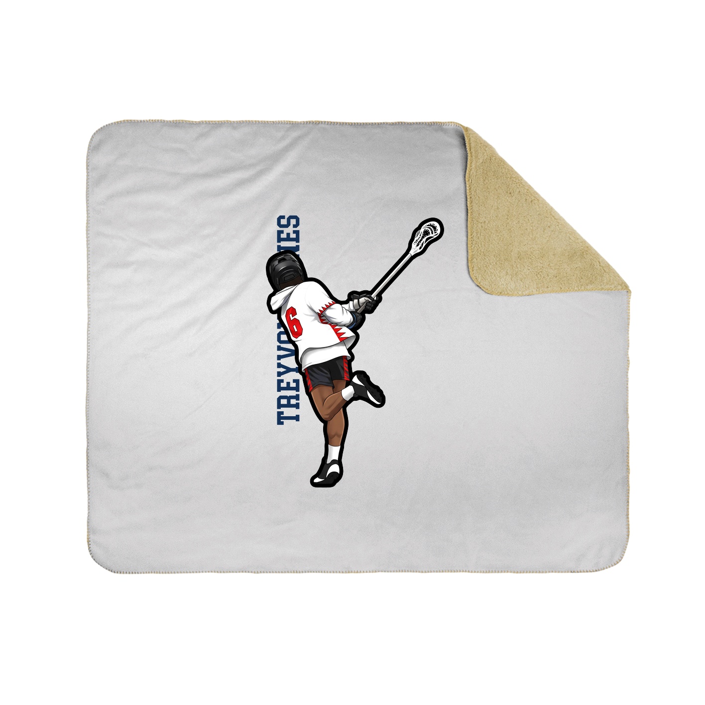 Throw Blanket — Name Vertical in White